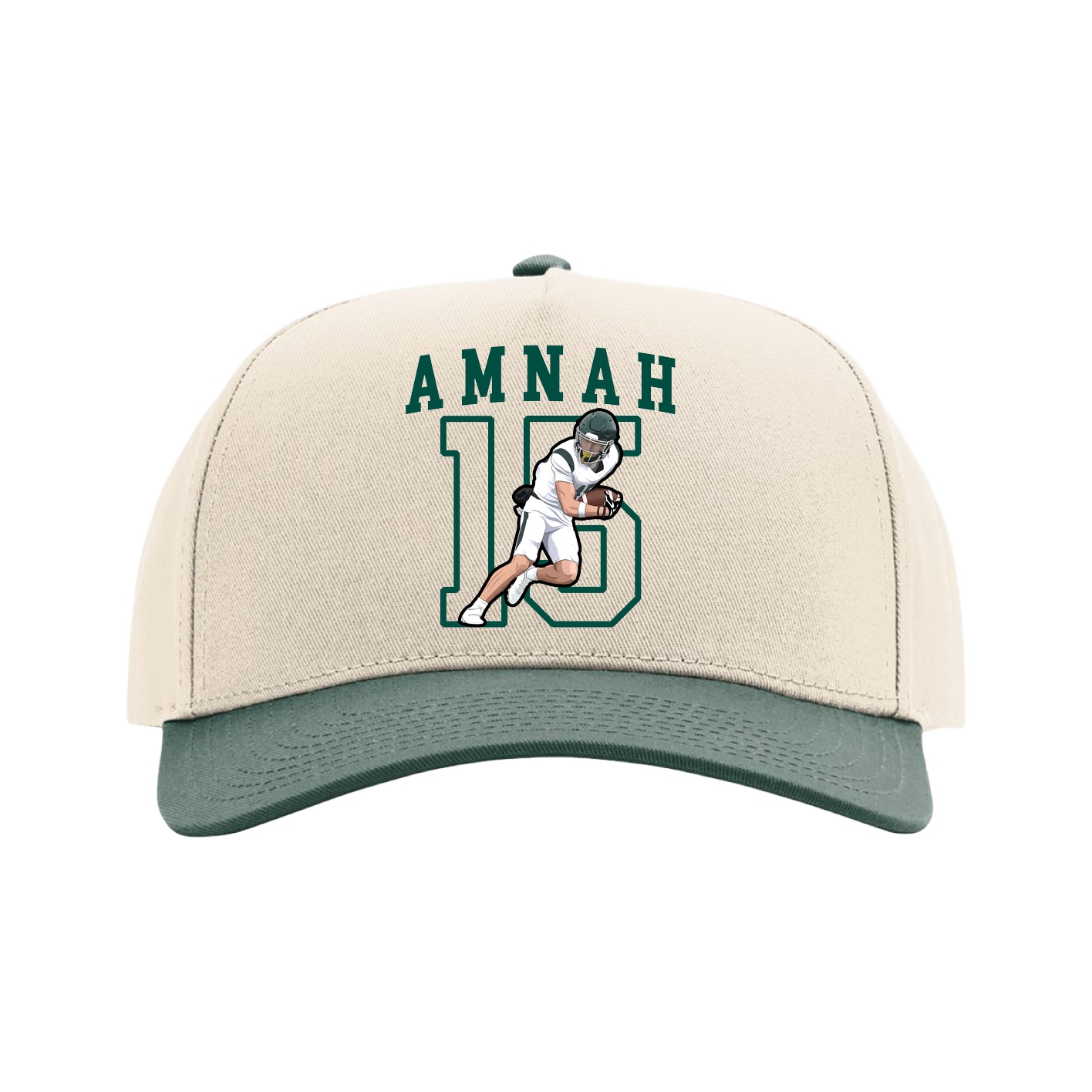 Full Fabric Five-Panel Champ Cap — Shirsey in Cream/Green
