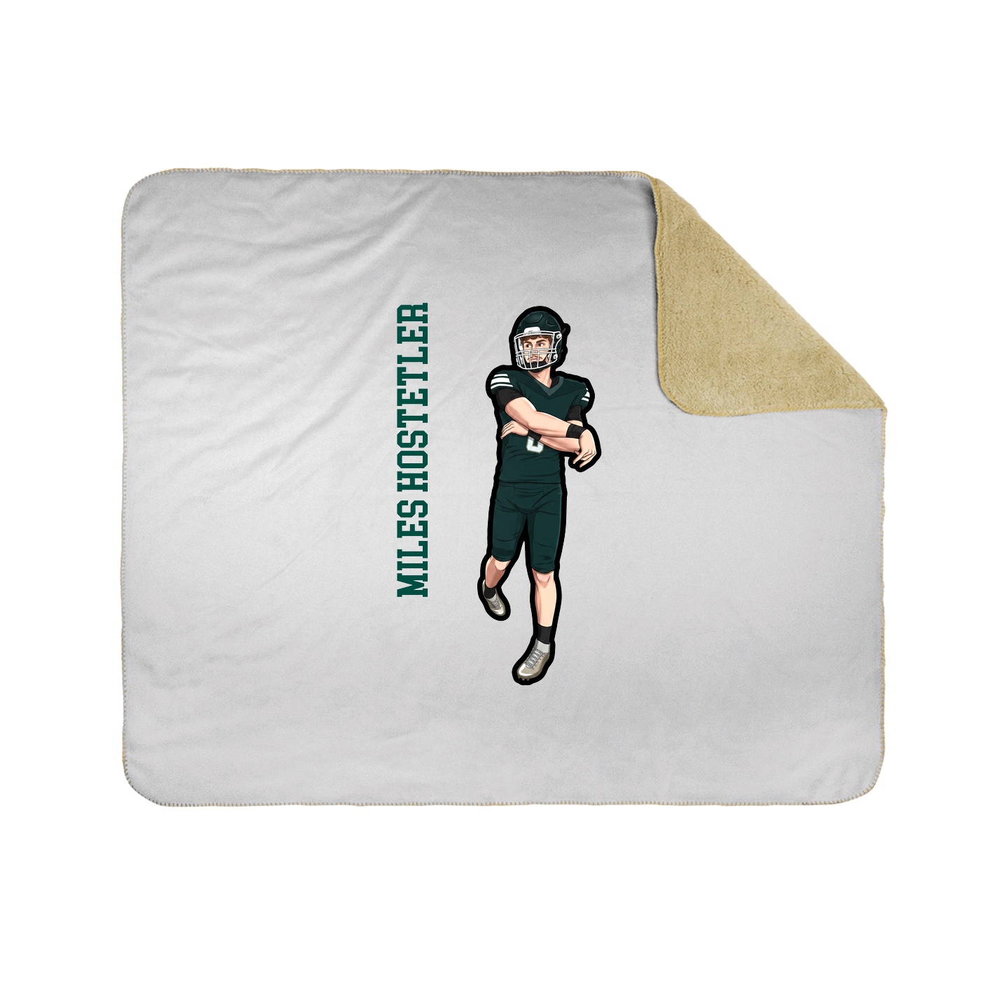 Throw Blanket — Name Vertical in White