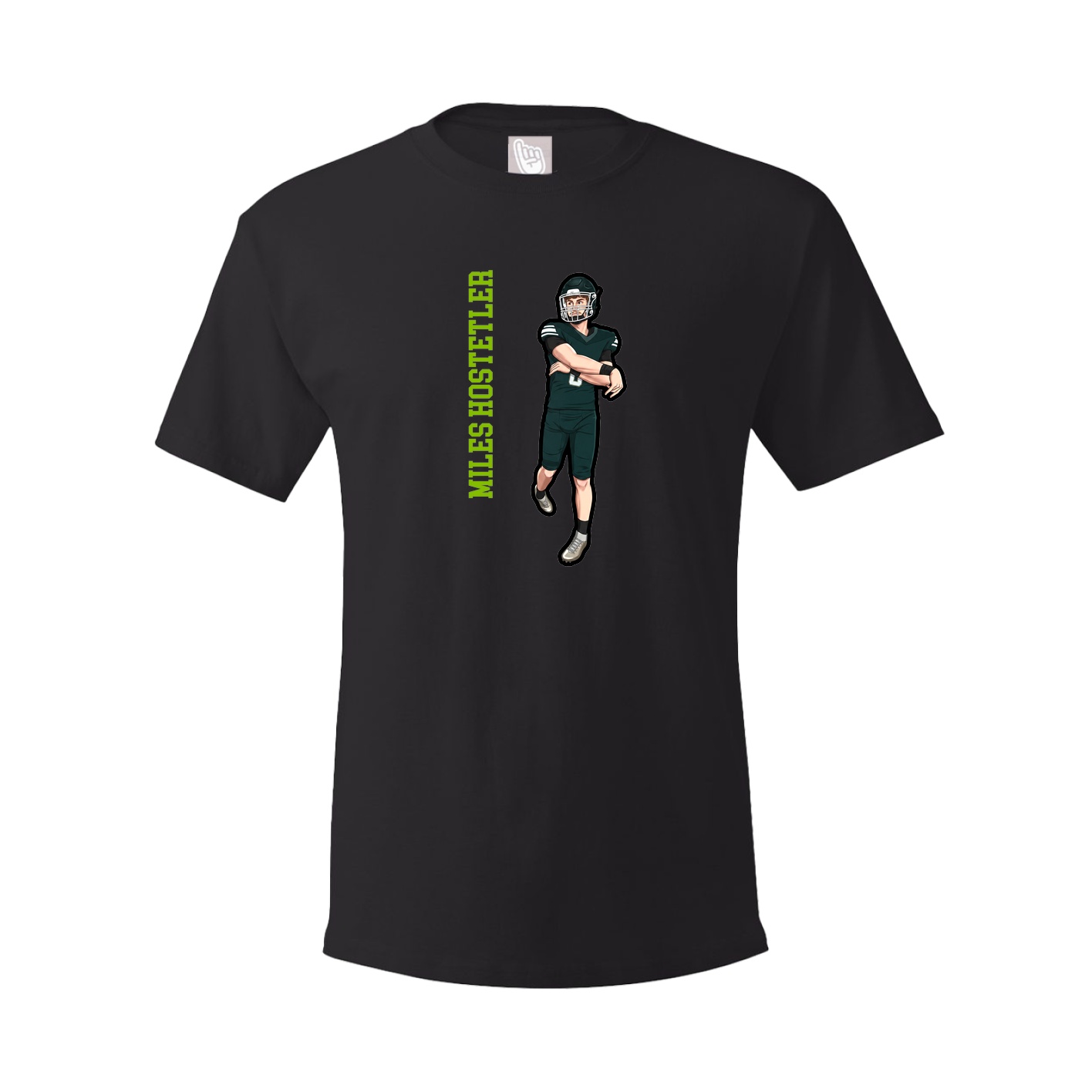 Youth Tee — Name Vertical in Black