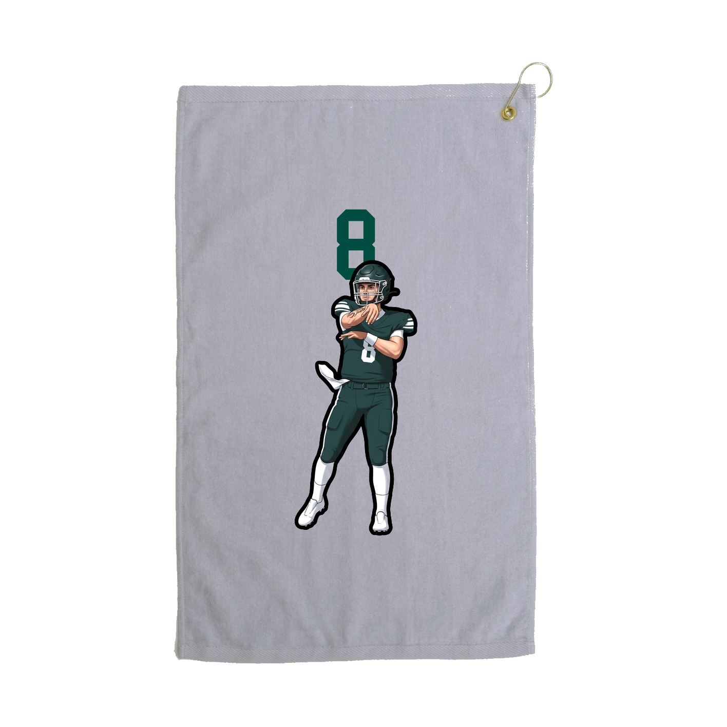 Golf Towel — Number Top in Grey