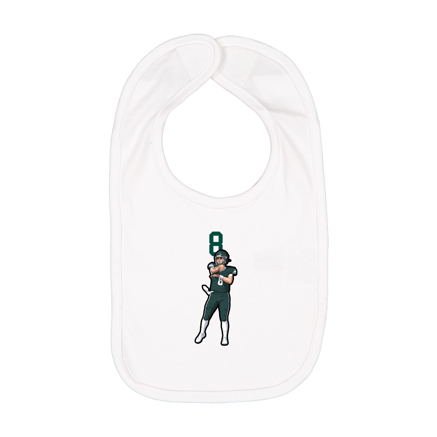 Infant Bib — Number Top in White