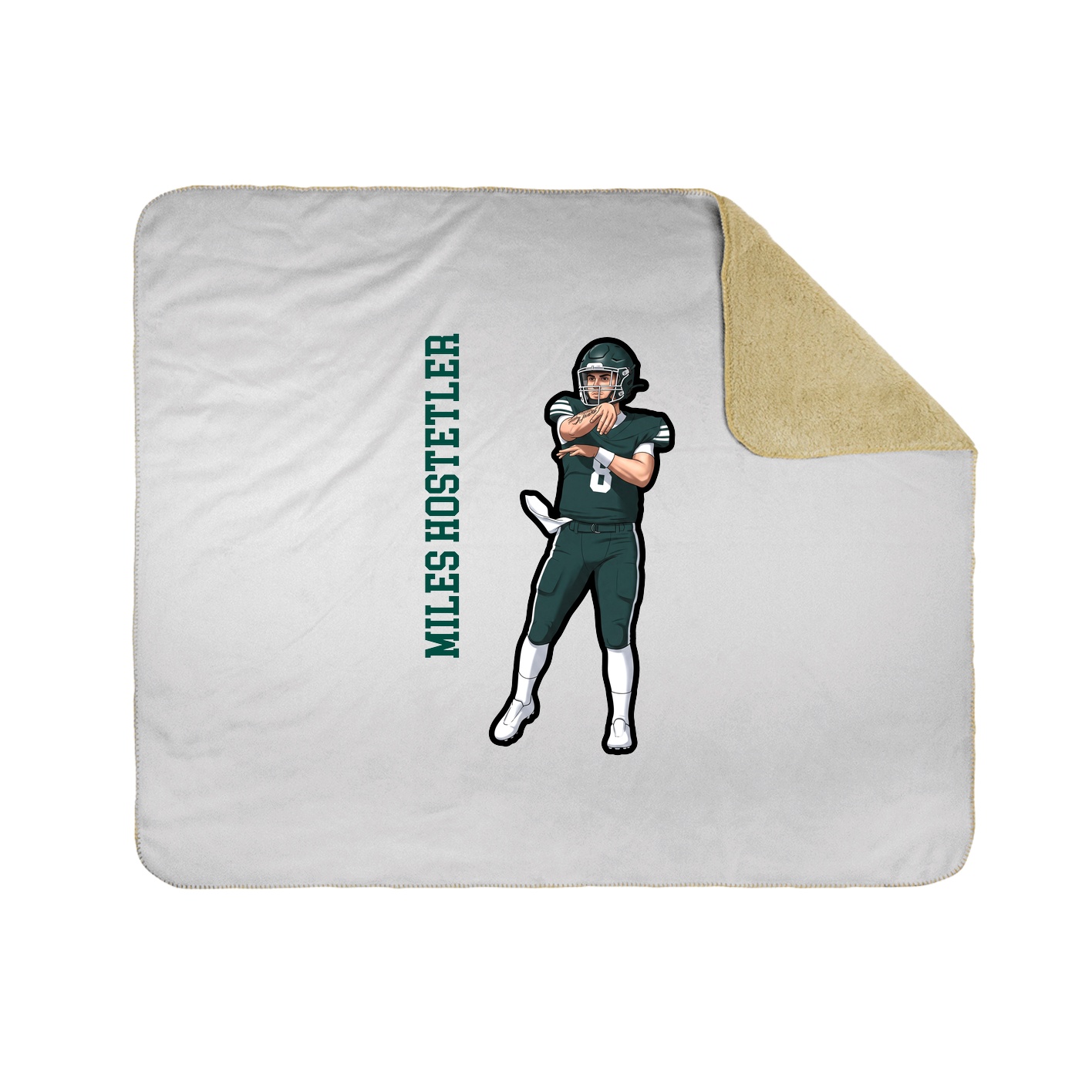 Throw Blanket — Name Vertical in White