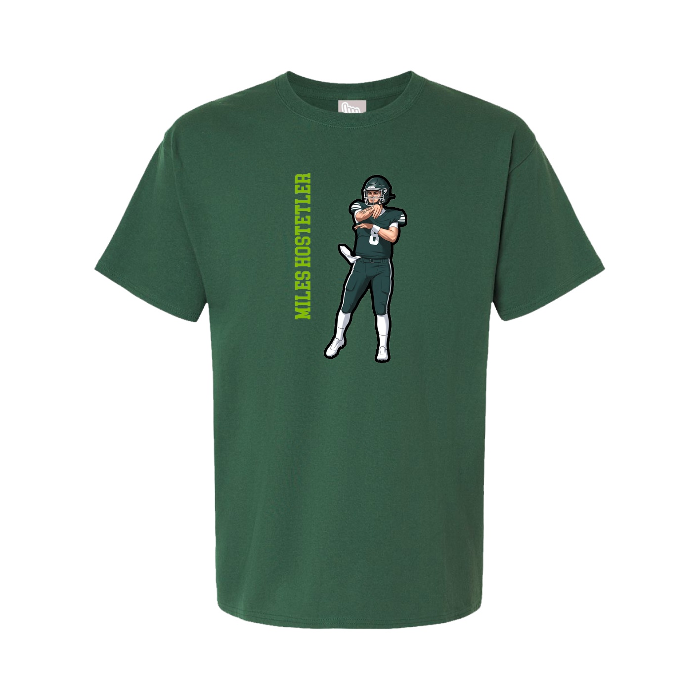 Youth Tee — Name Vertical in Green