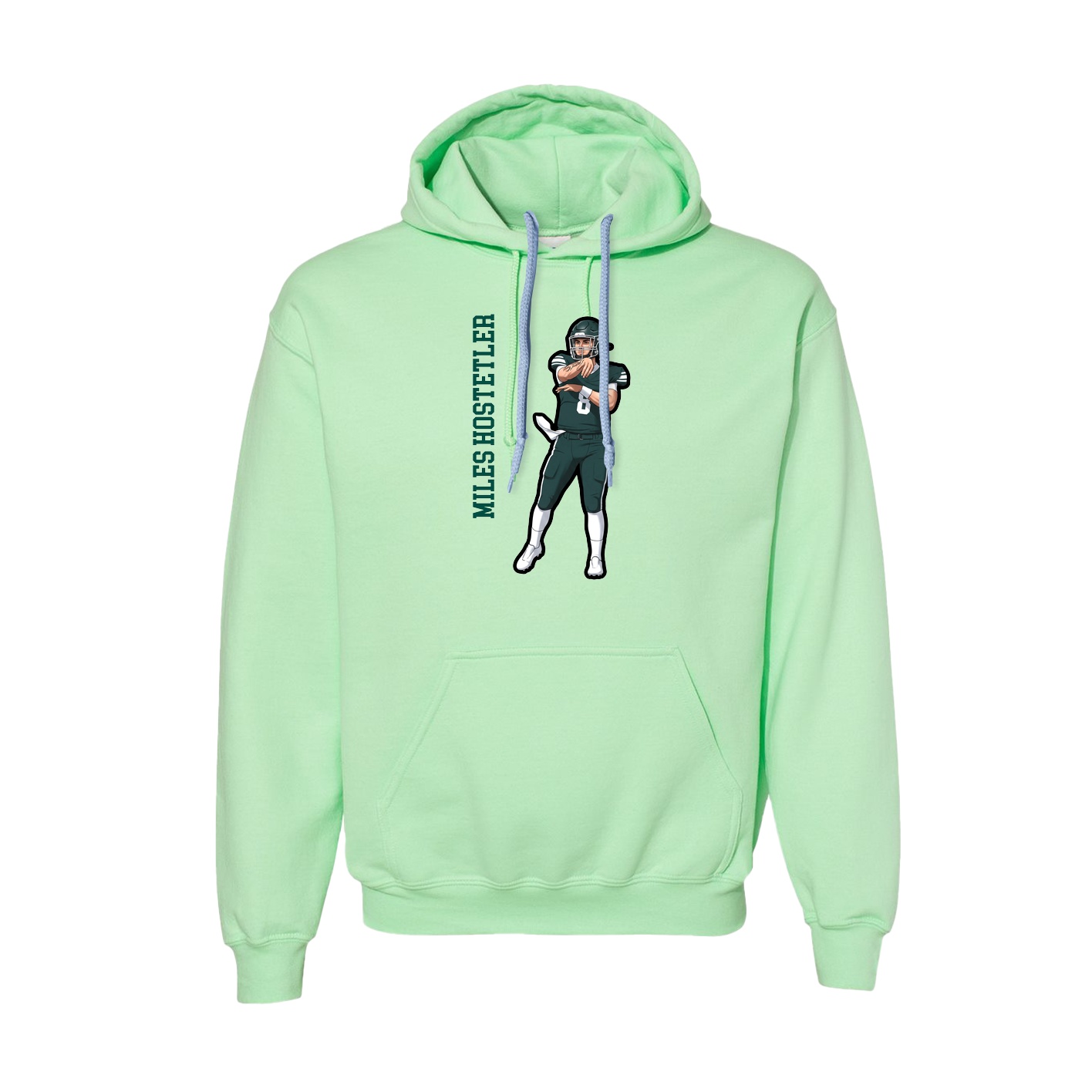 Hoodie — Name Vertical in Green