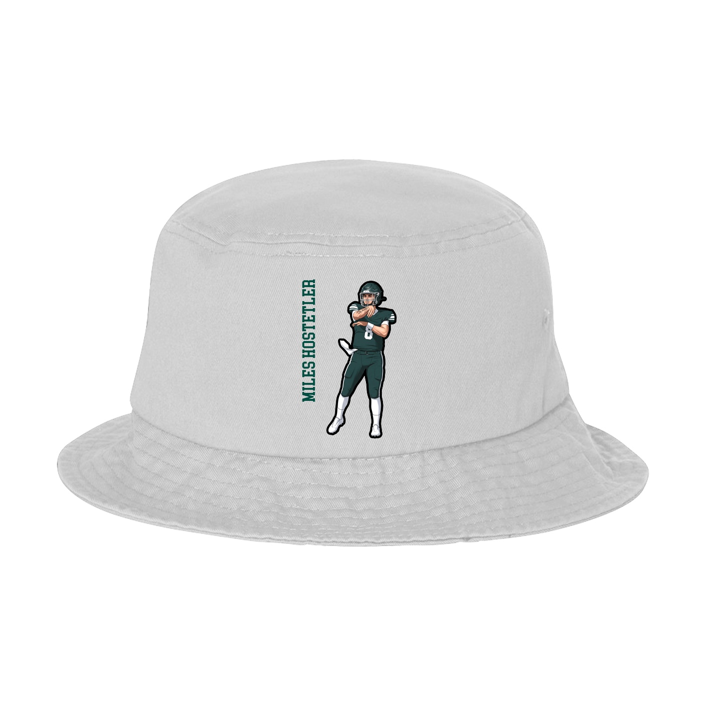 Bucket Cap — Name Vertical in White