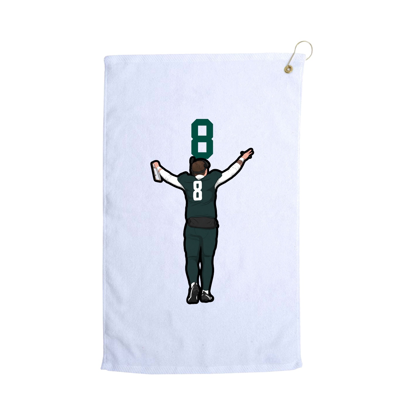 Golf Towel — Number Top in White
