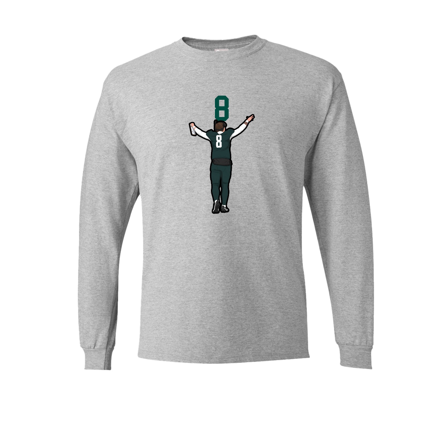 Long Sleeve Tee — Number Top in Grey