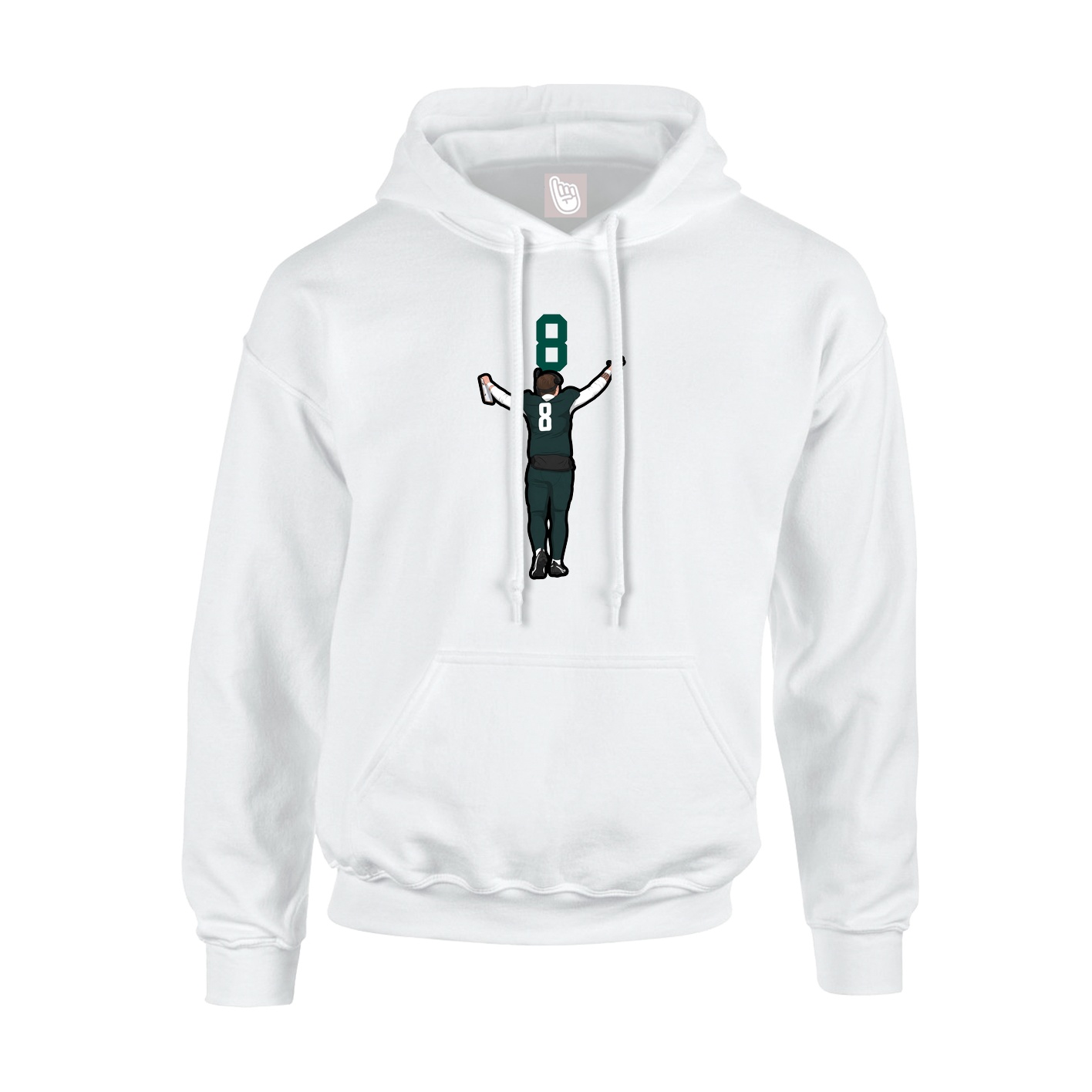 Hoodie — Number Top in White
