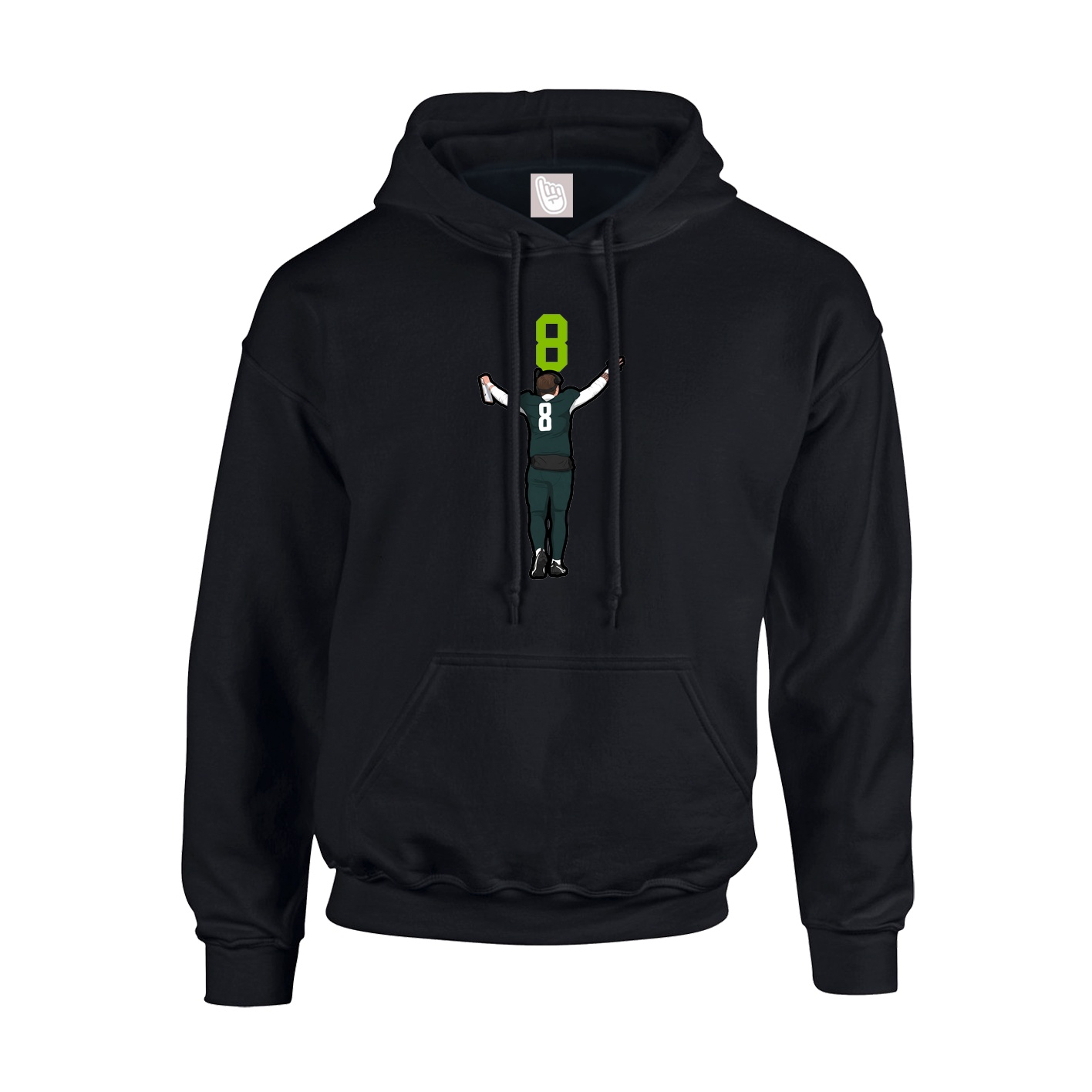 Youth Hoodie — Number Top in Black