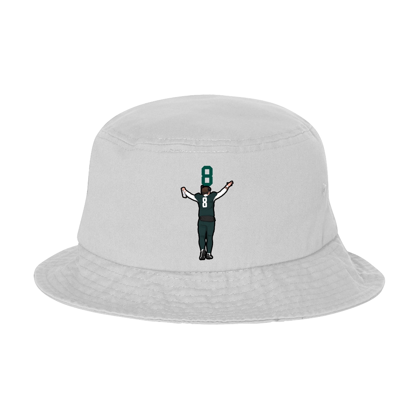 Bucket Cap — Number Top in White