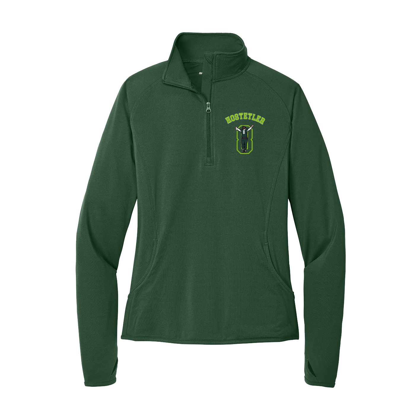 Women's Q-Zip Pullover — Shirsey Arch in Green