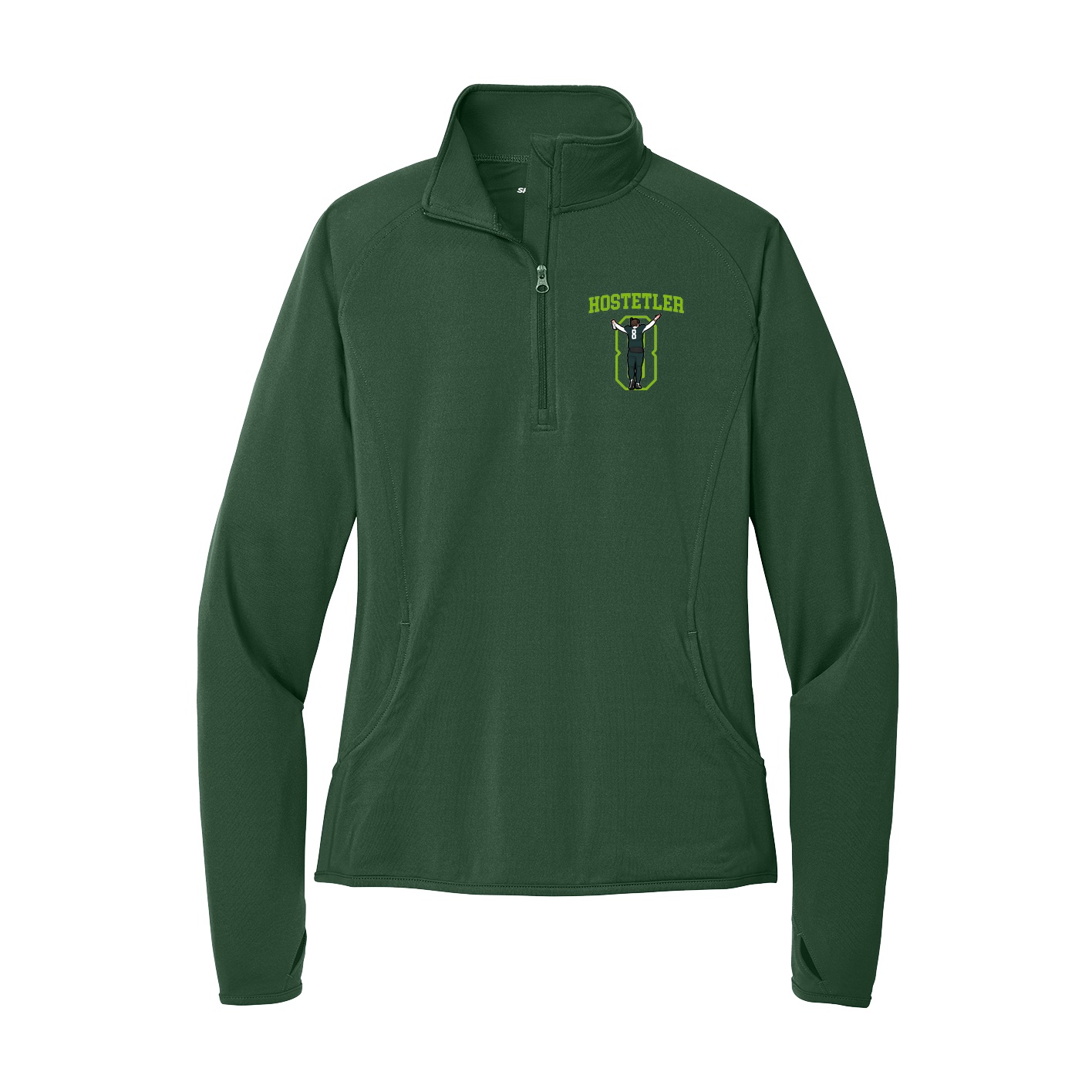 Women's Q-Zip Pullover — Shirsey in Green