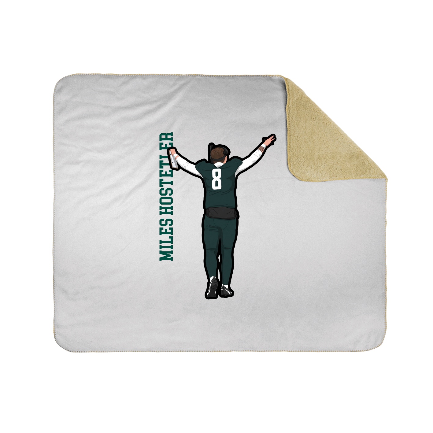 Throw Blanket — Name Vertical in White