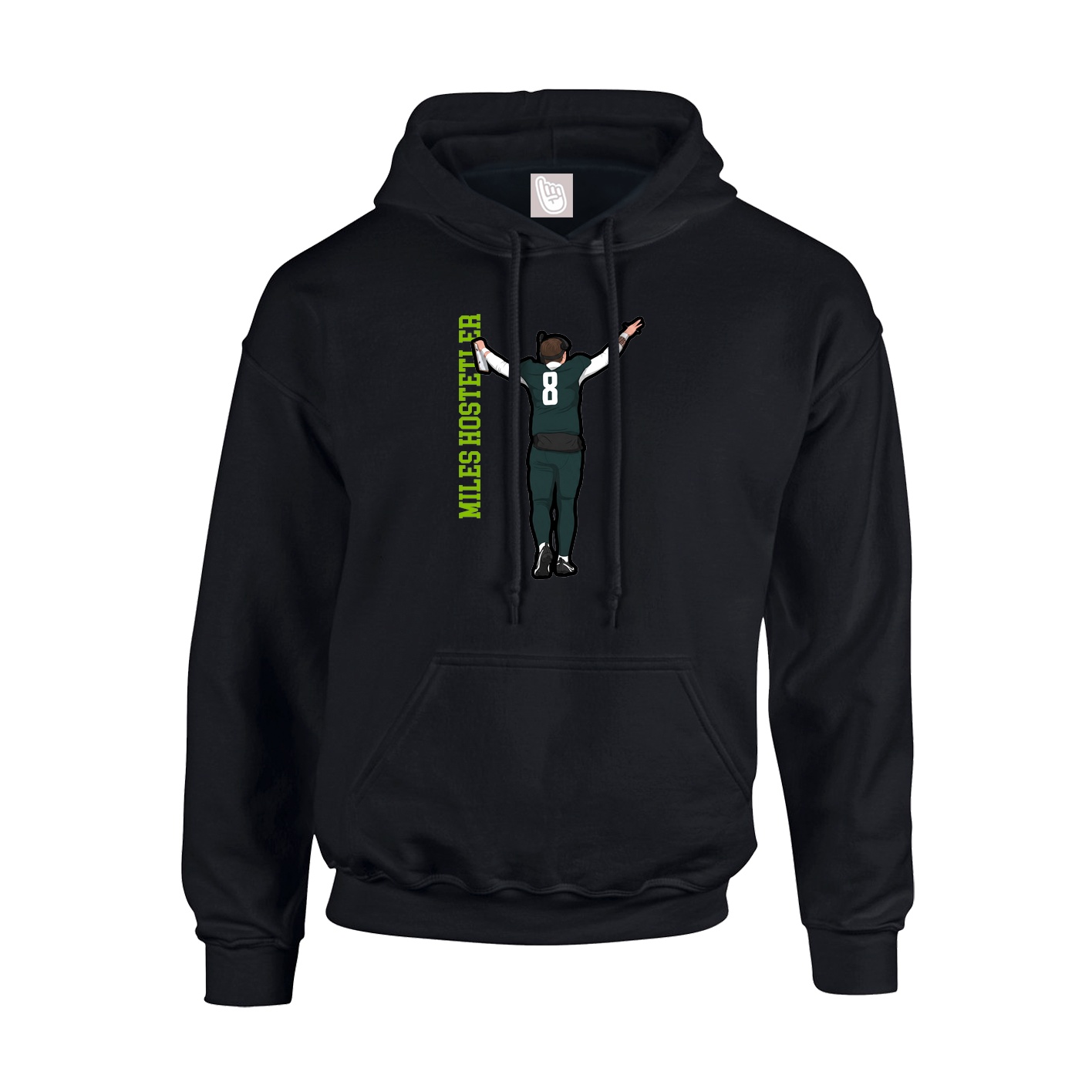 Youth Hoodie — Name Vertical in Black