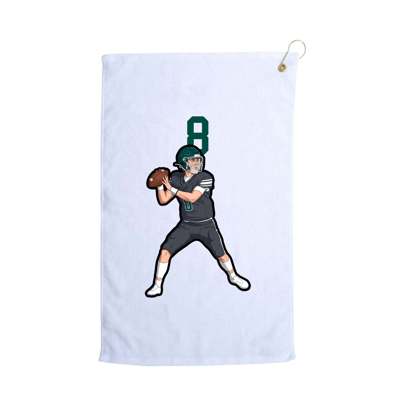 Golf Towel — Number Top in White