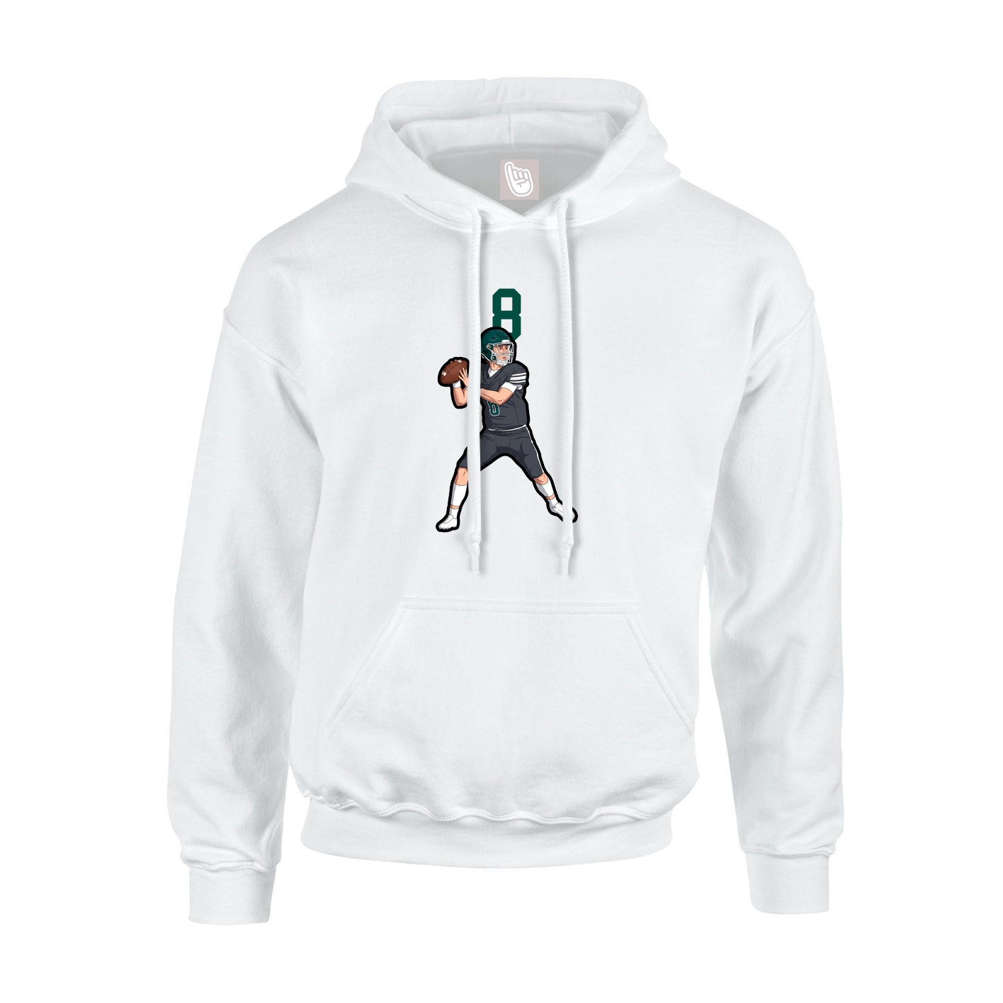 Hoodie — Number Top in White