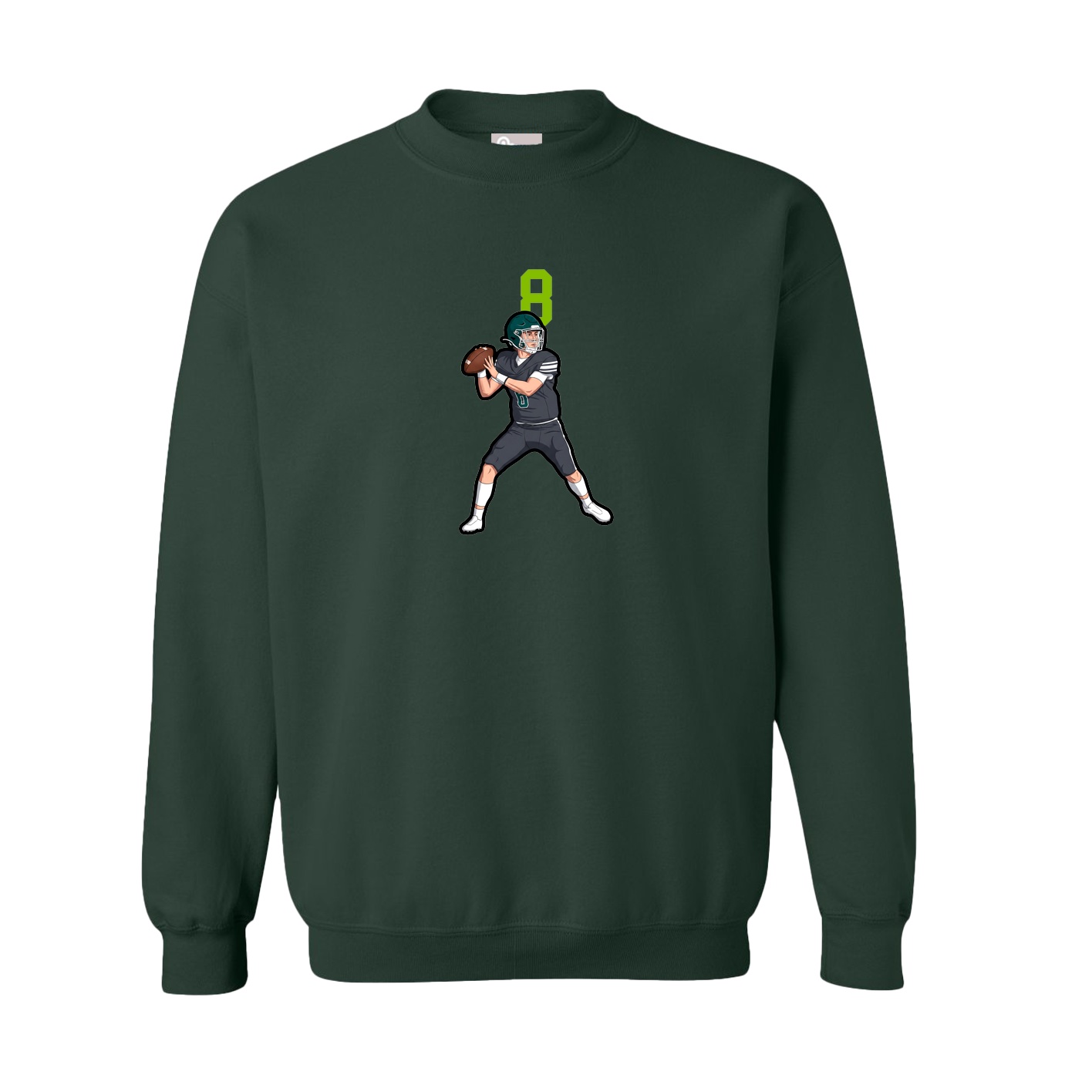 Fleece Crew — Number Top in Green