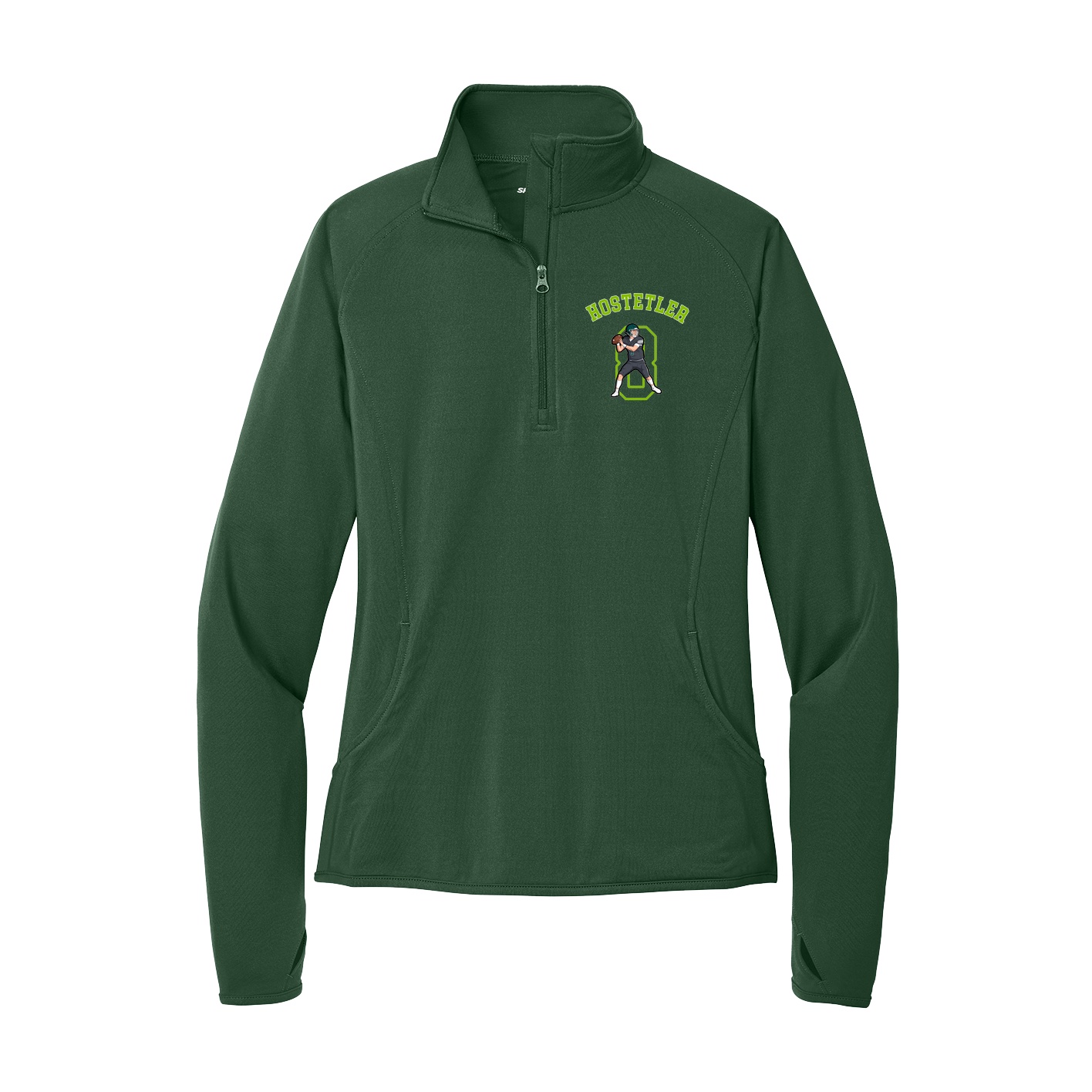 Women's Q-Zip Pullover — Shirsey Arch in Green