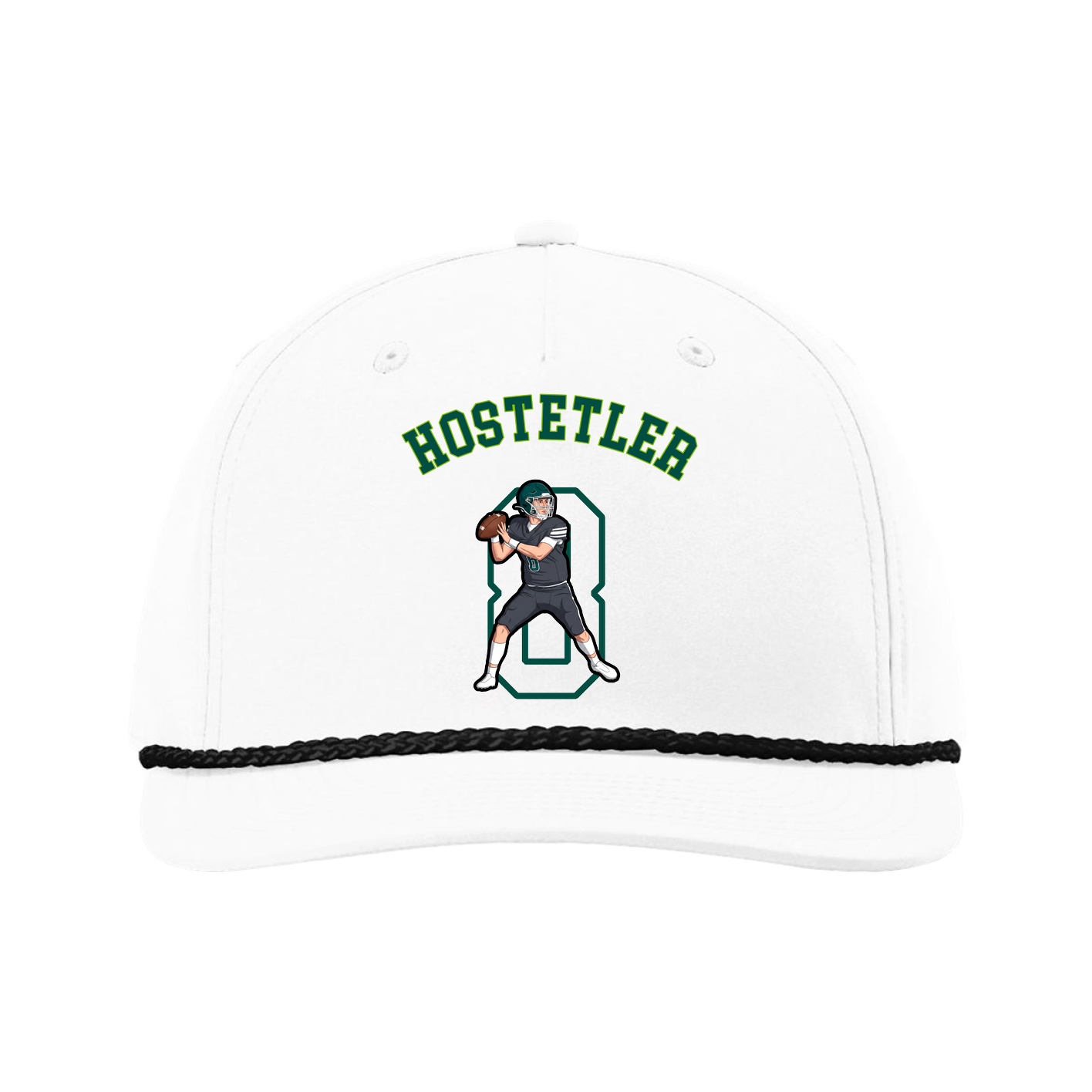 Five-Panel Classic Rope Cap — Shirsey Arch in White
