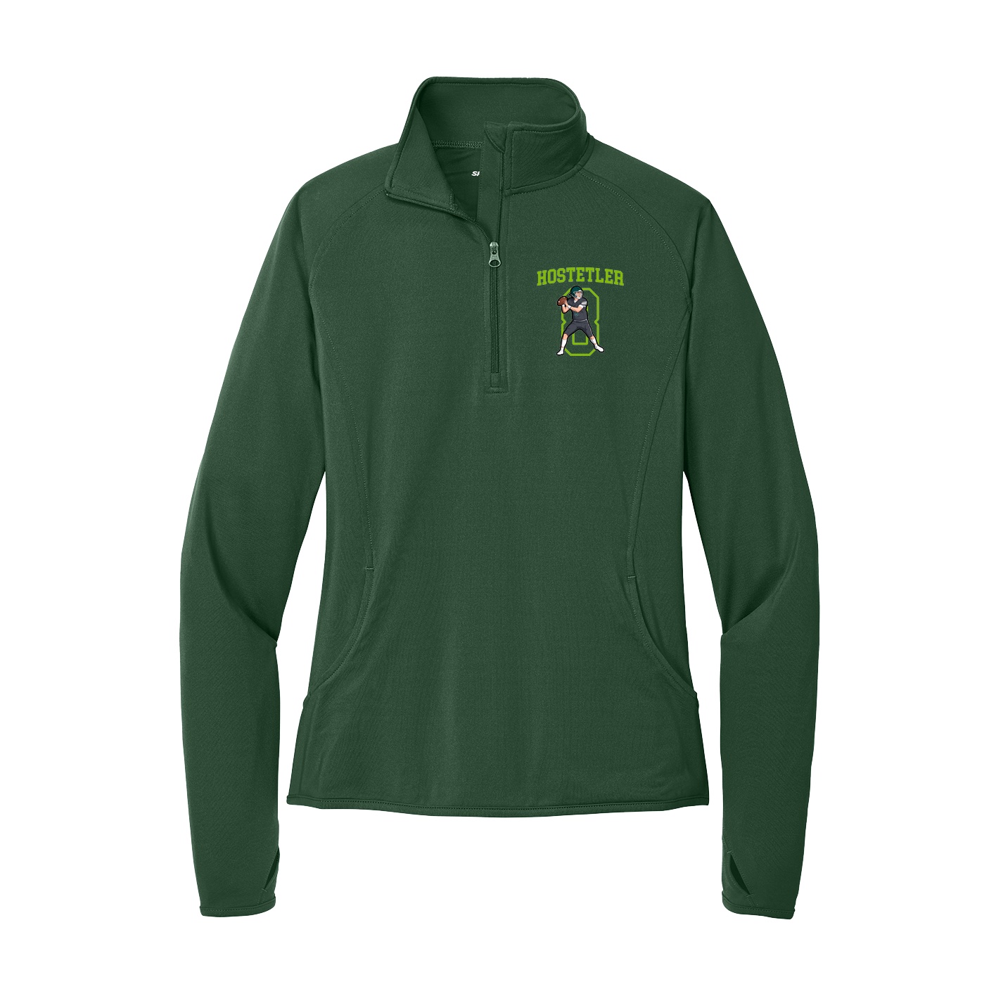 Women's Q-Zip Pullover — Shirsey in Green
