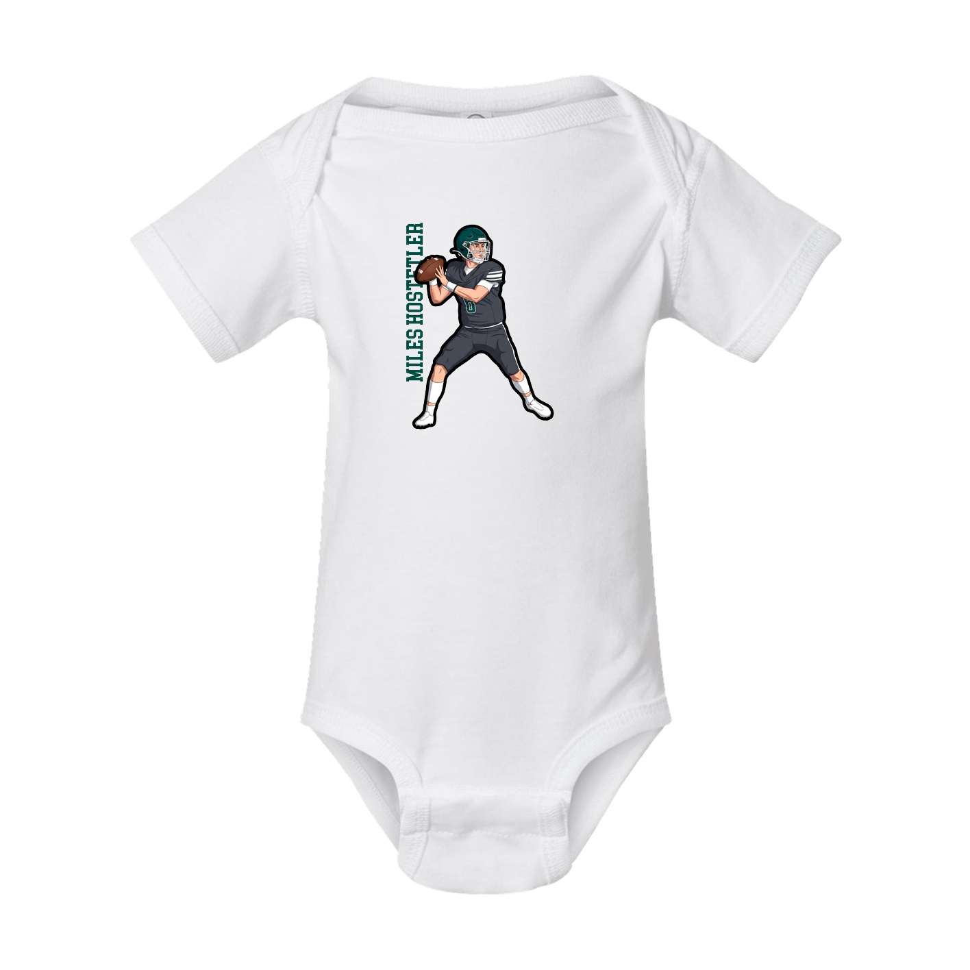 Baby Onesie — Name Vertical in White