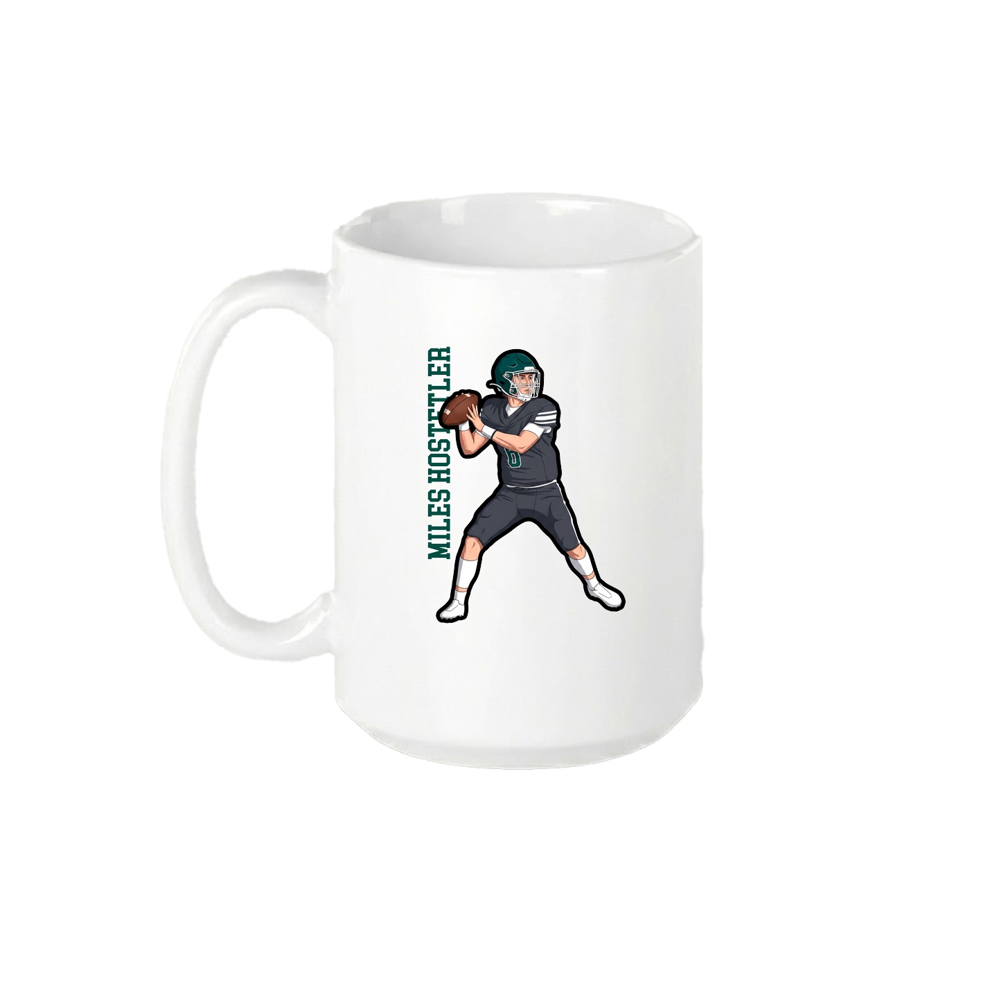 15oz Coffee Mug — Name Vertical in White