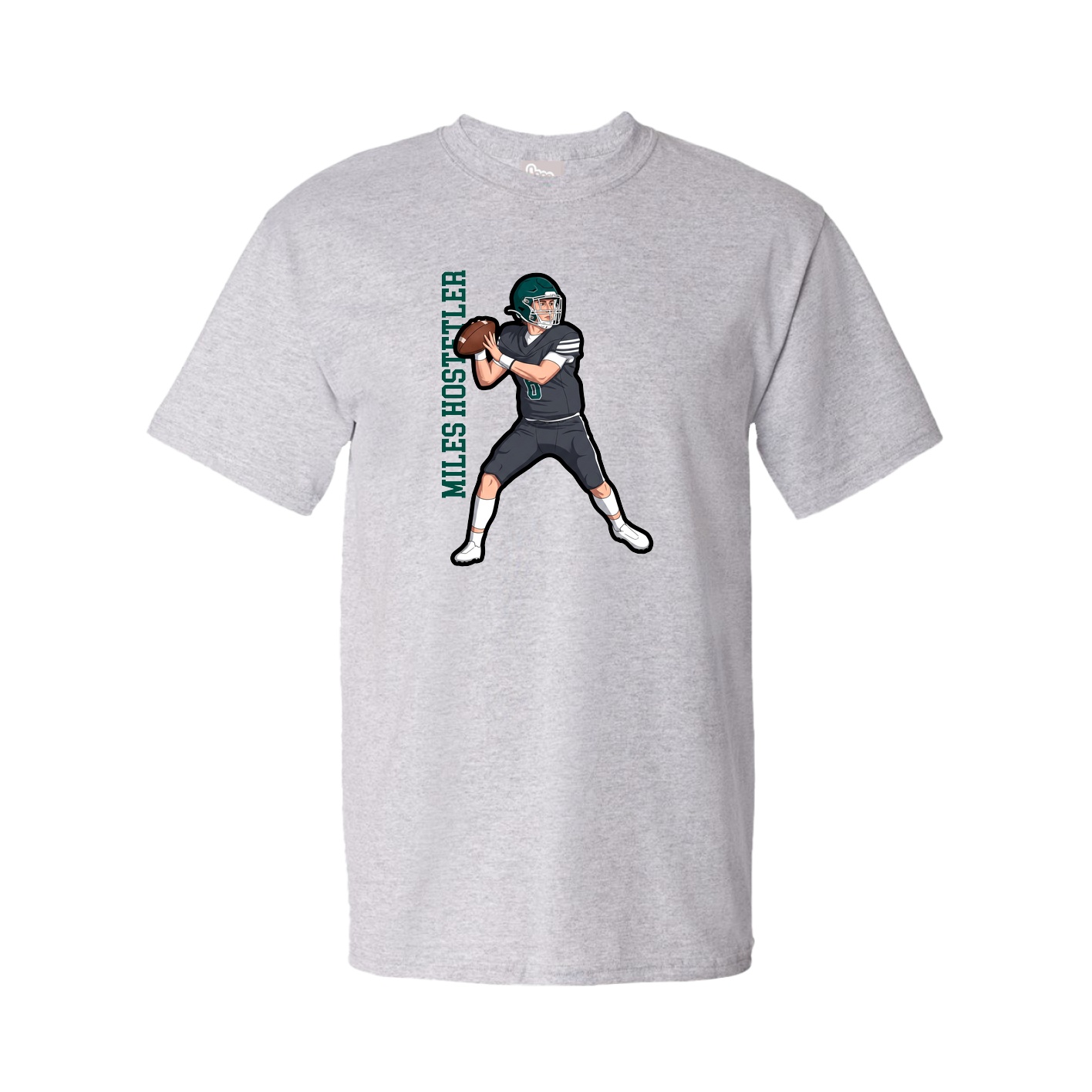 Tee — Name Vertical in Grey