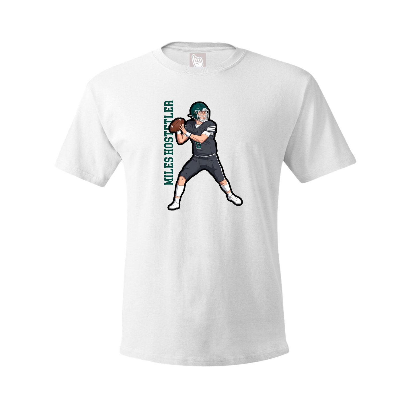 Youth Tee — Name Vertical in White
