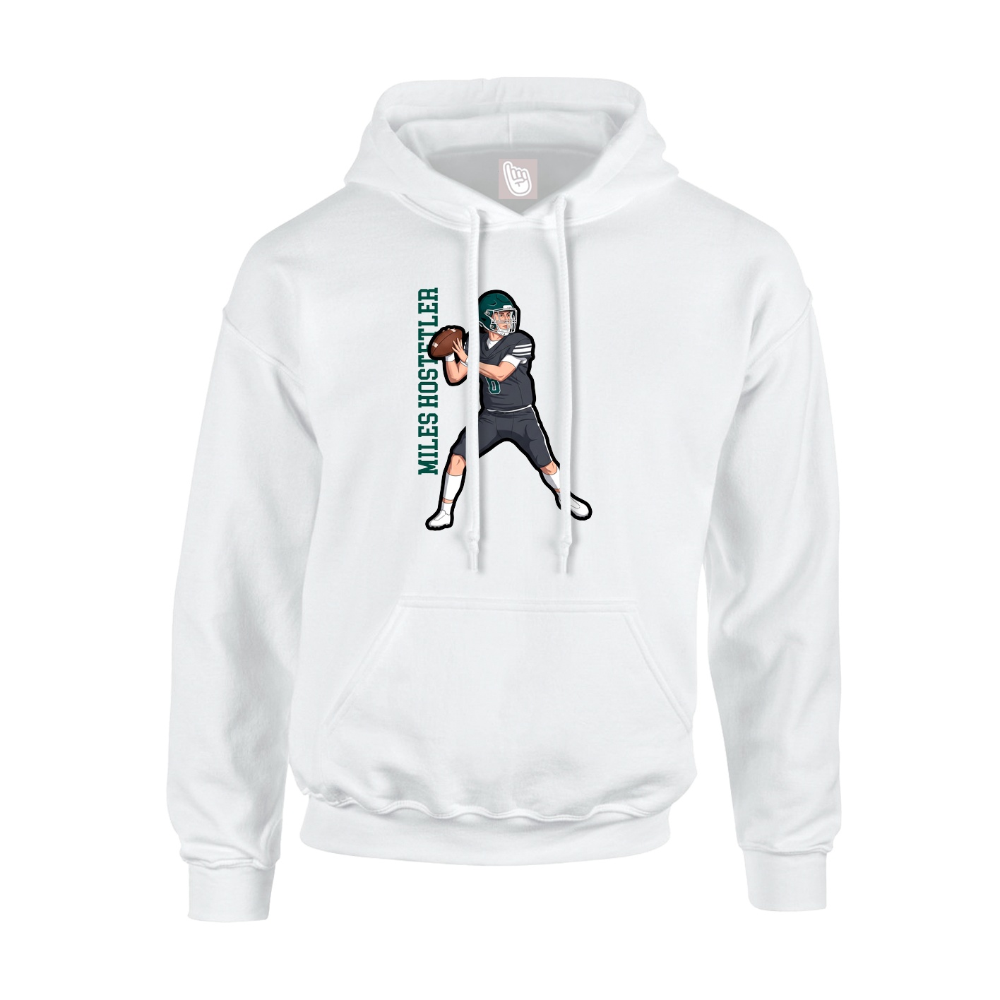 Hoodie — Name Vertical in White