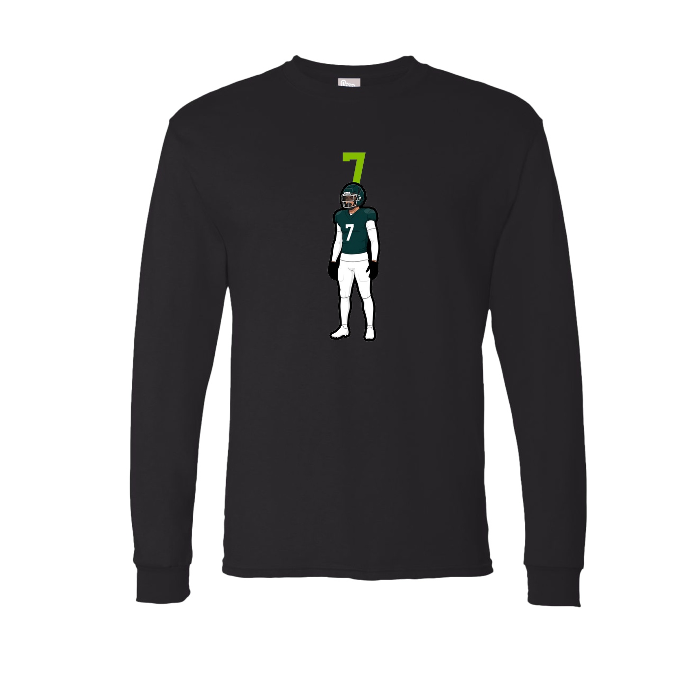 Long Sleeve Tee — Number Top in Black