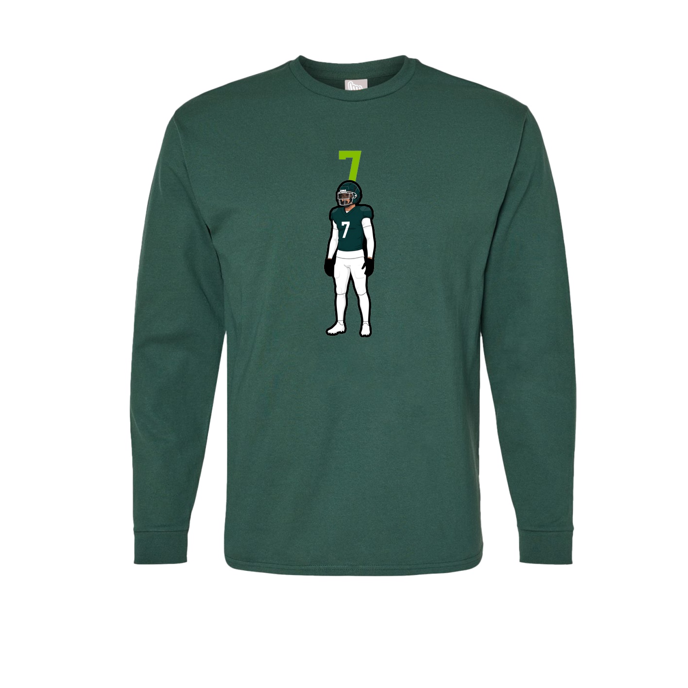 Long Sleeve Tee — Number Top in Green