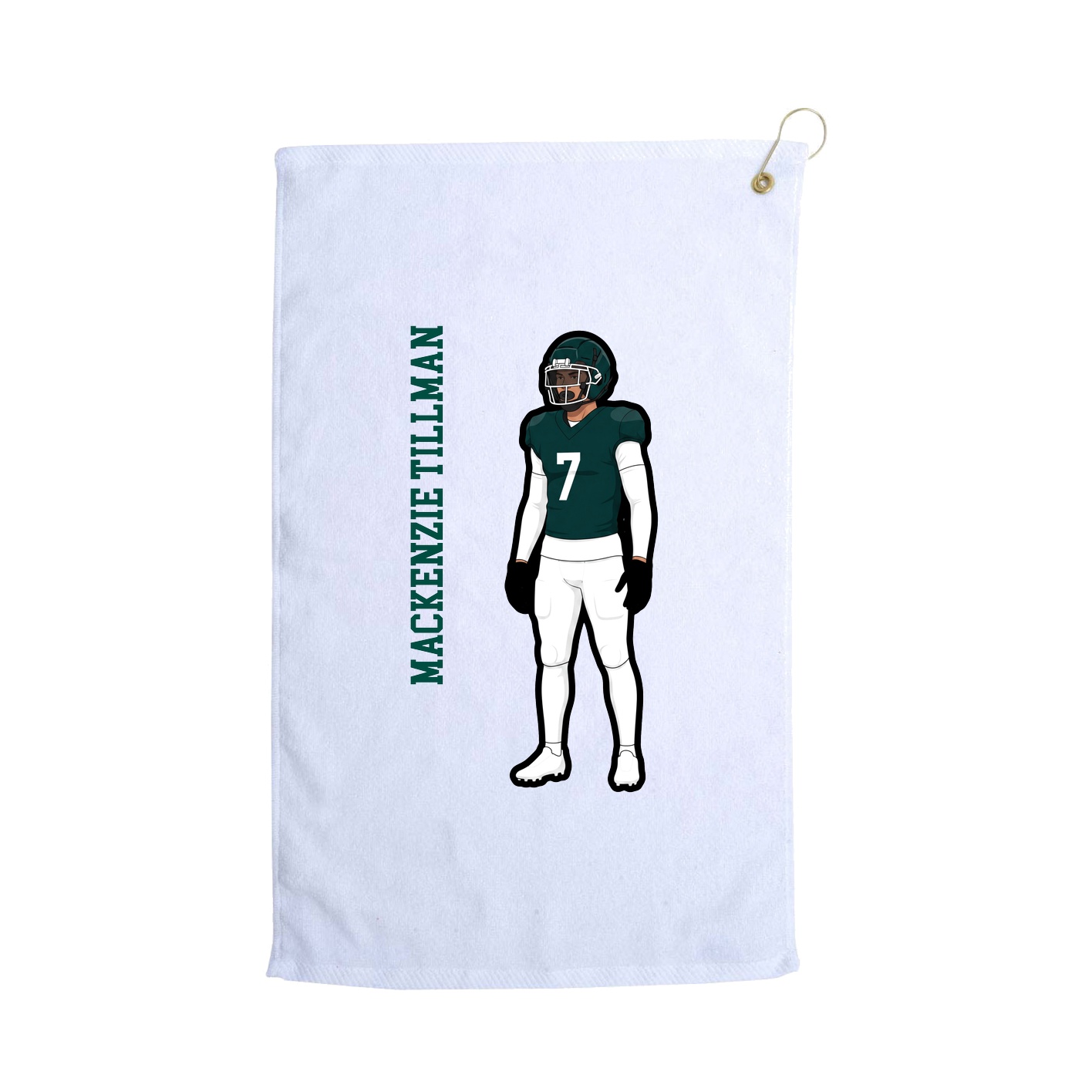 Golf Towel — Name Vertical in White
