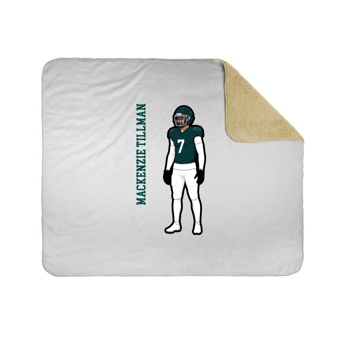 Throw Blanket — Name Vertical in White