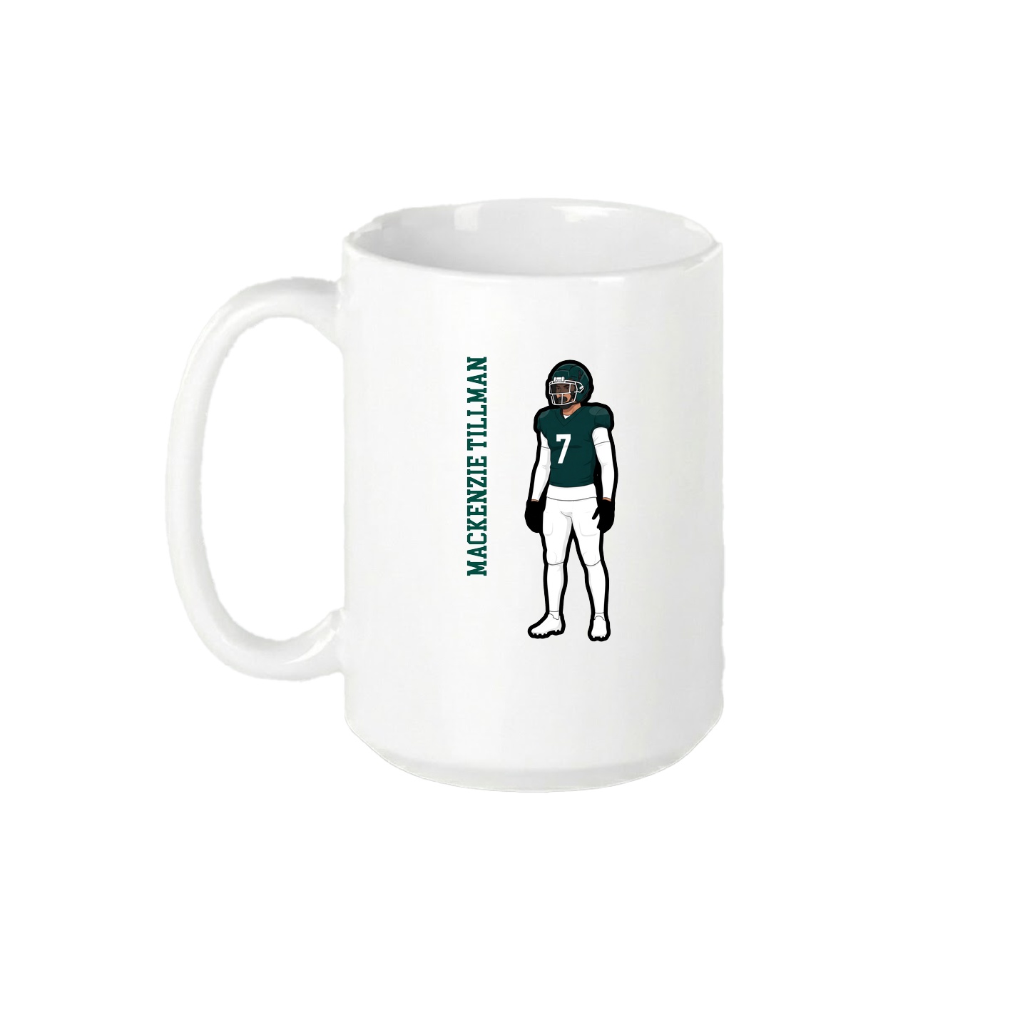 15oz Coffee Mug — Name Vertical in White