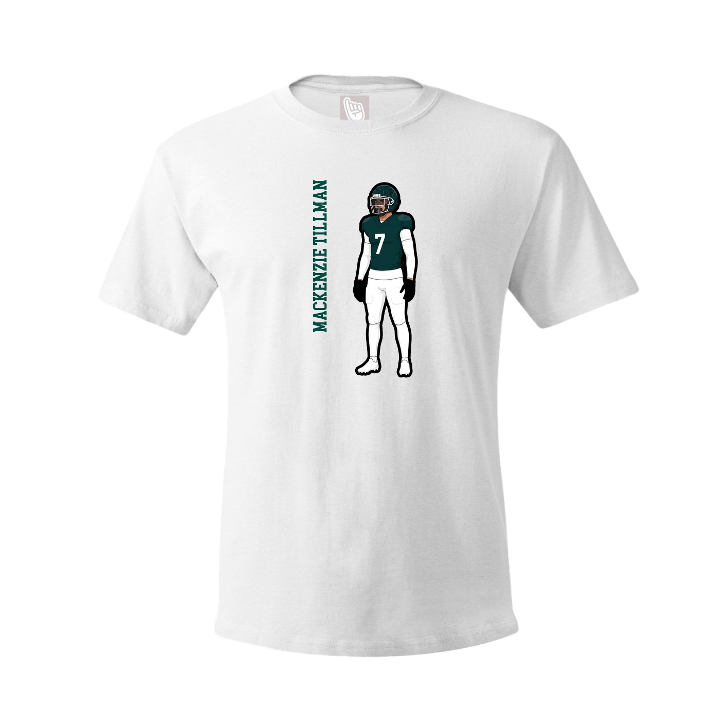Tee — Name Vertical in White
