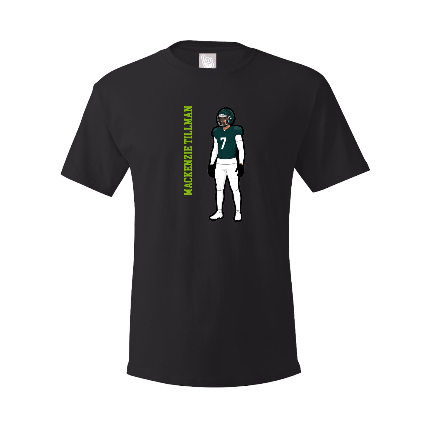Youth Tee — Name Vertical in Black