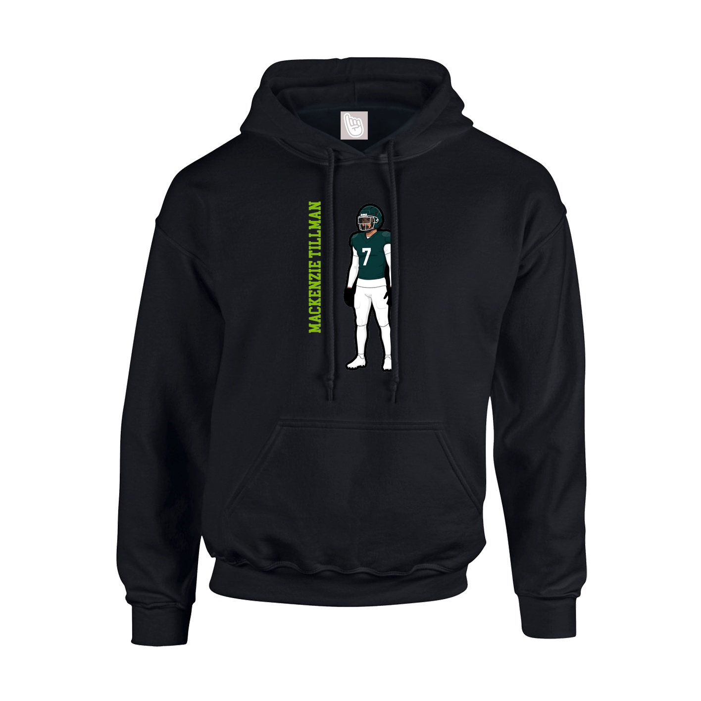 Hoodie — Name Vertical in Black