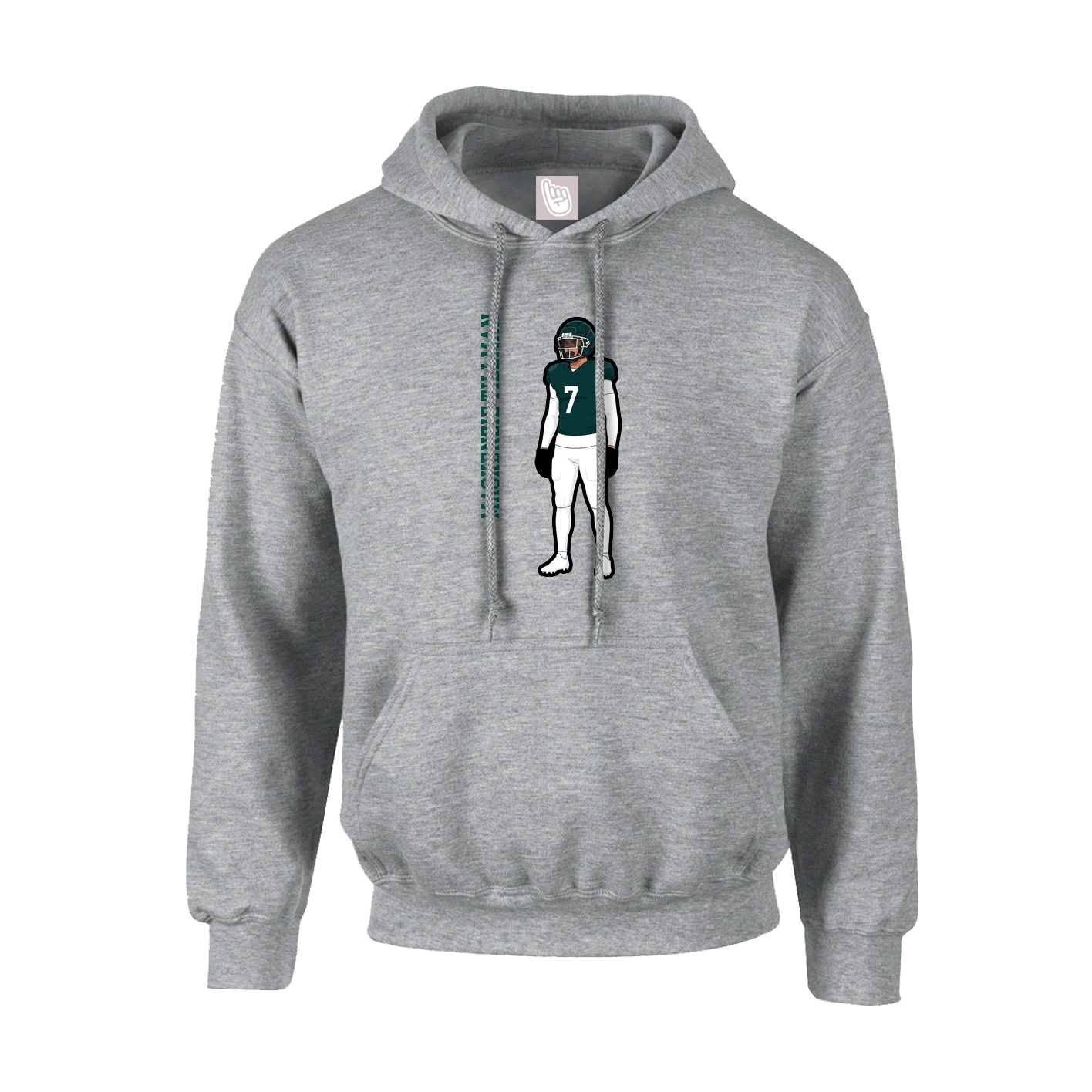 Hoodie — Name Vertical in Grey