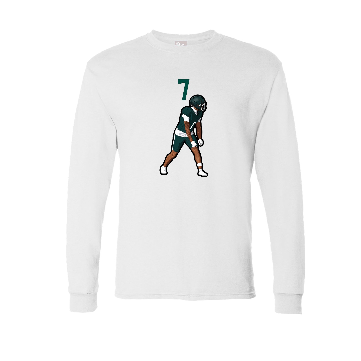 Long Sleeve Tee — Number Top in White