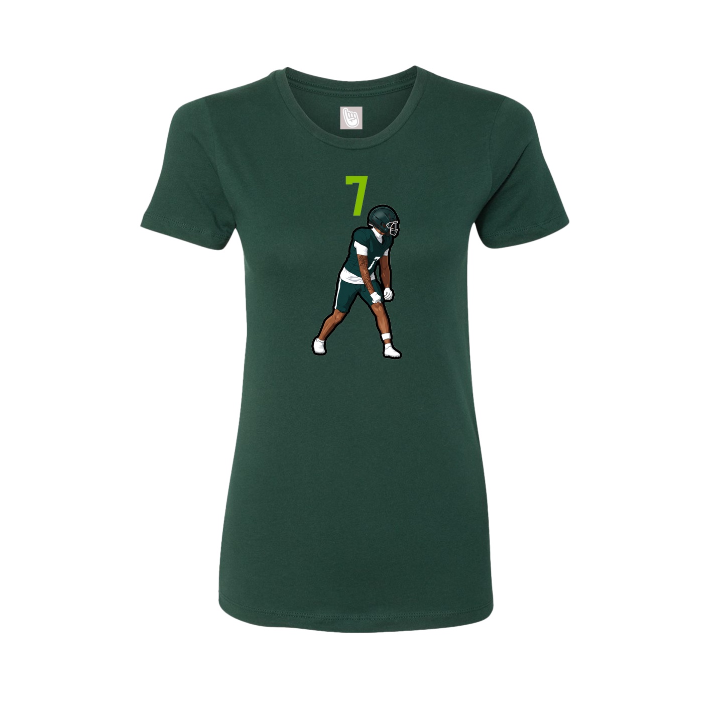 Womens Tee — Number Top in Green