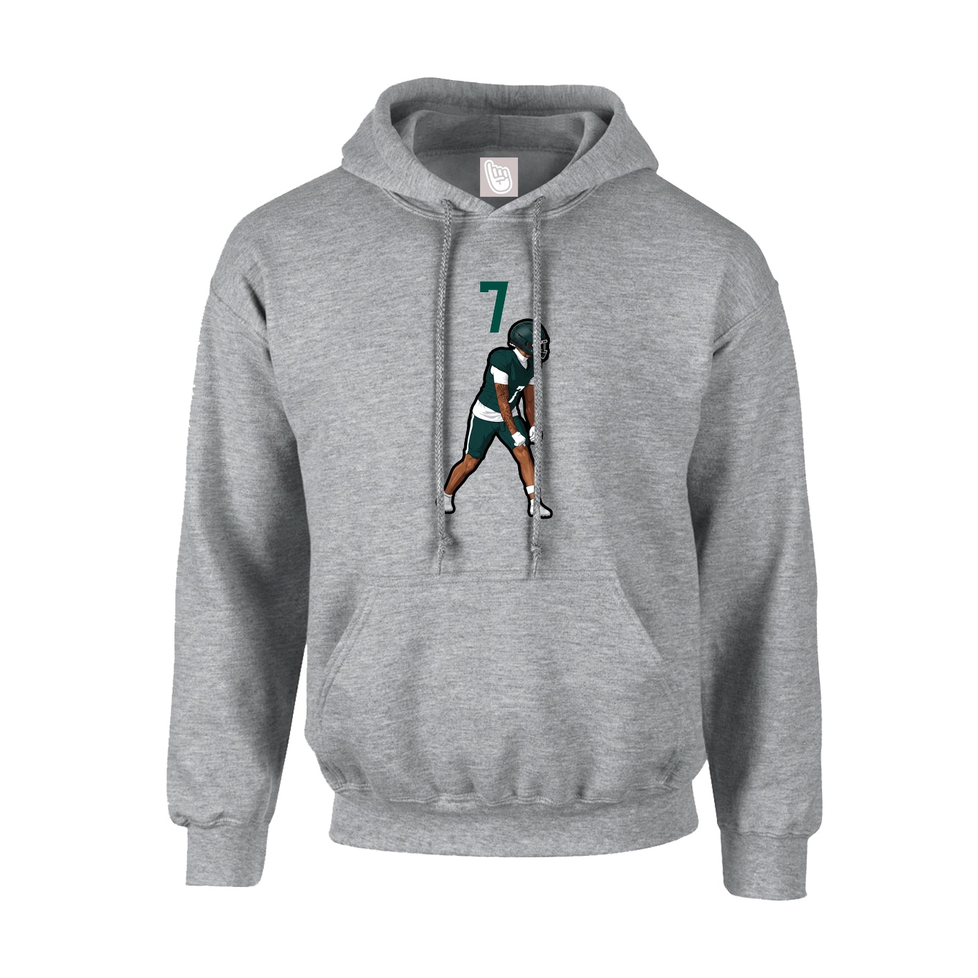 Youth Hoodie — Number Top in Grey