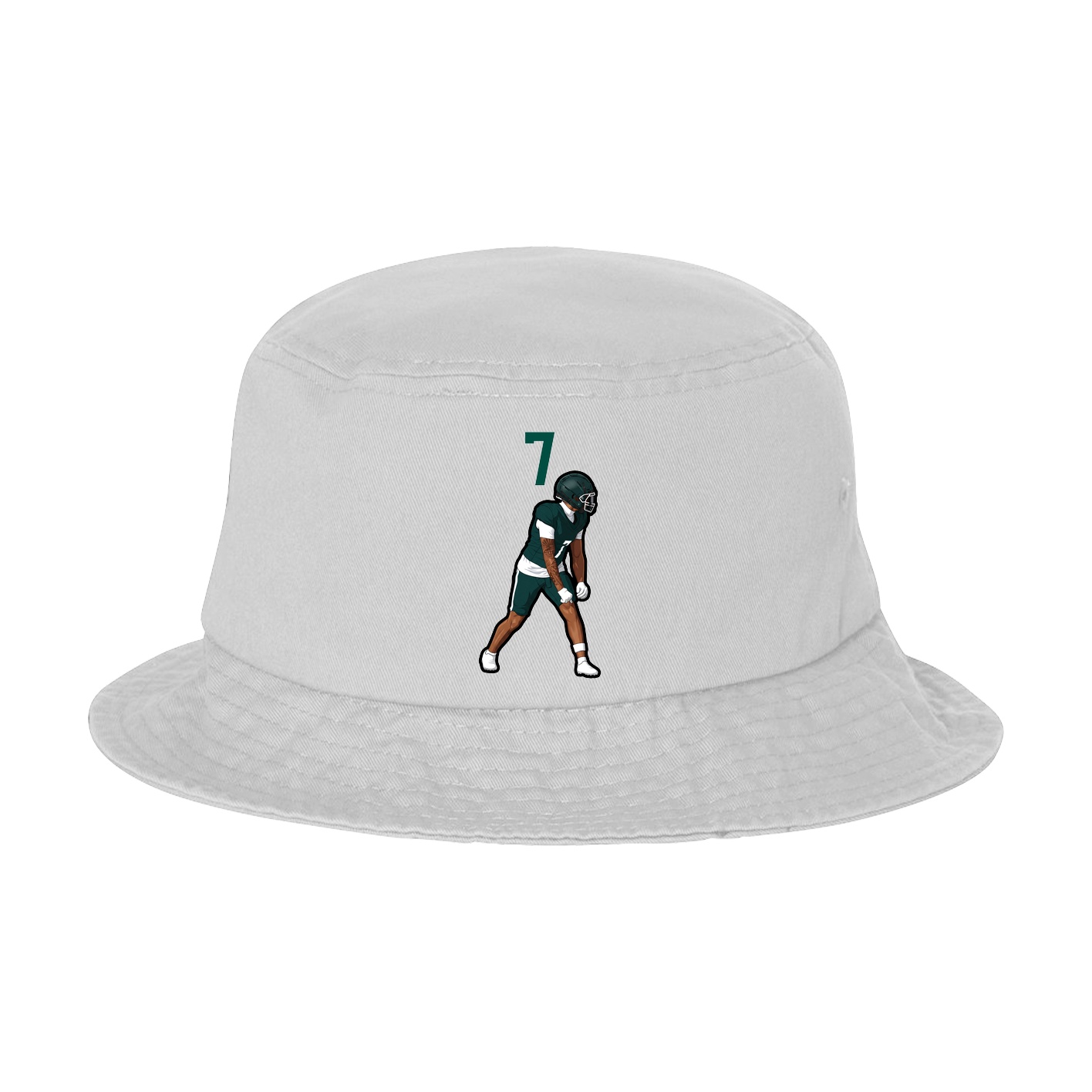Bucket Cap — Number Top in White