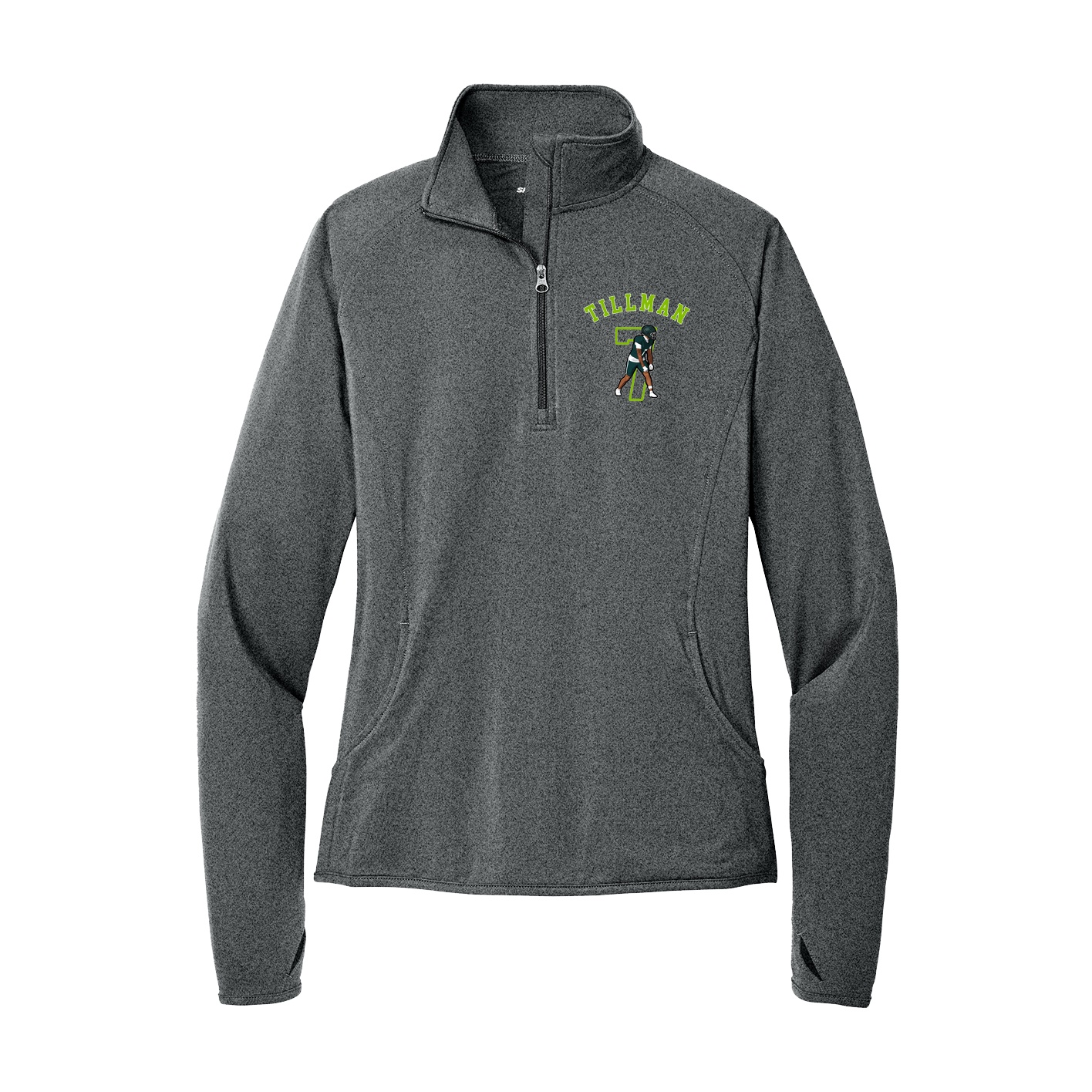 Women's Q-Zip Pullover — Shirsey Arch in Grey