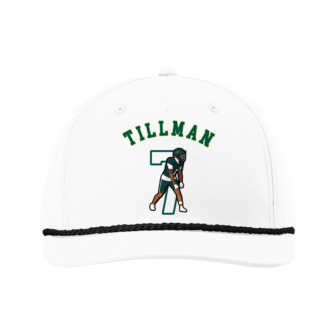 Five-Panel Classic Rope Cap — Shirsey Arch in White