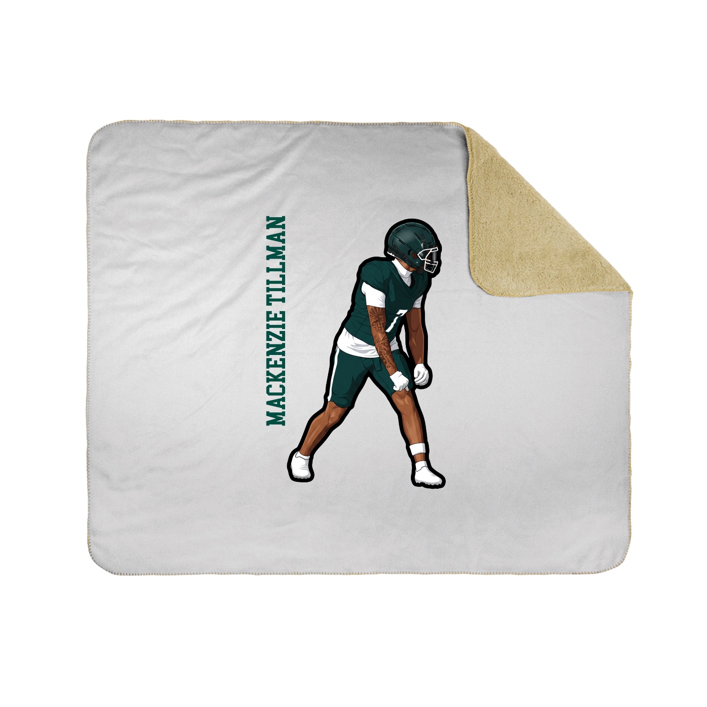 Throw Blanket — Name Vertical in White