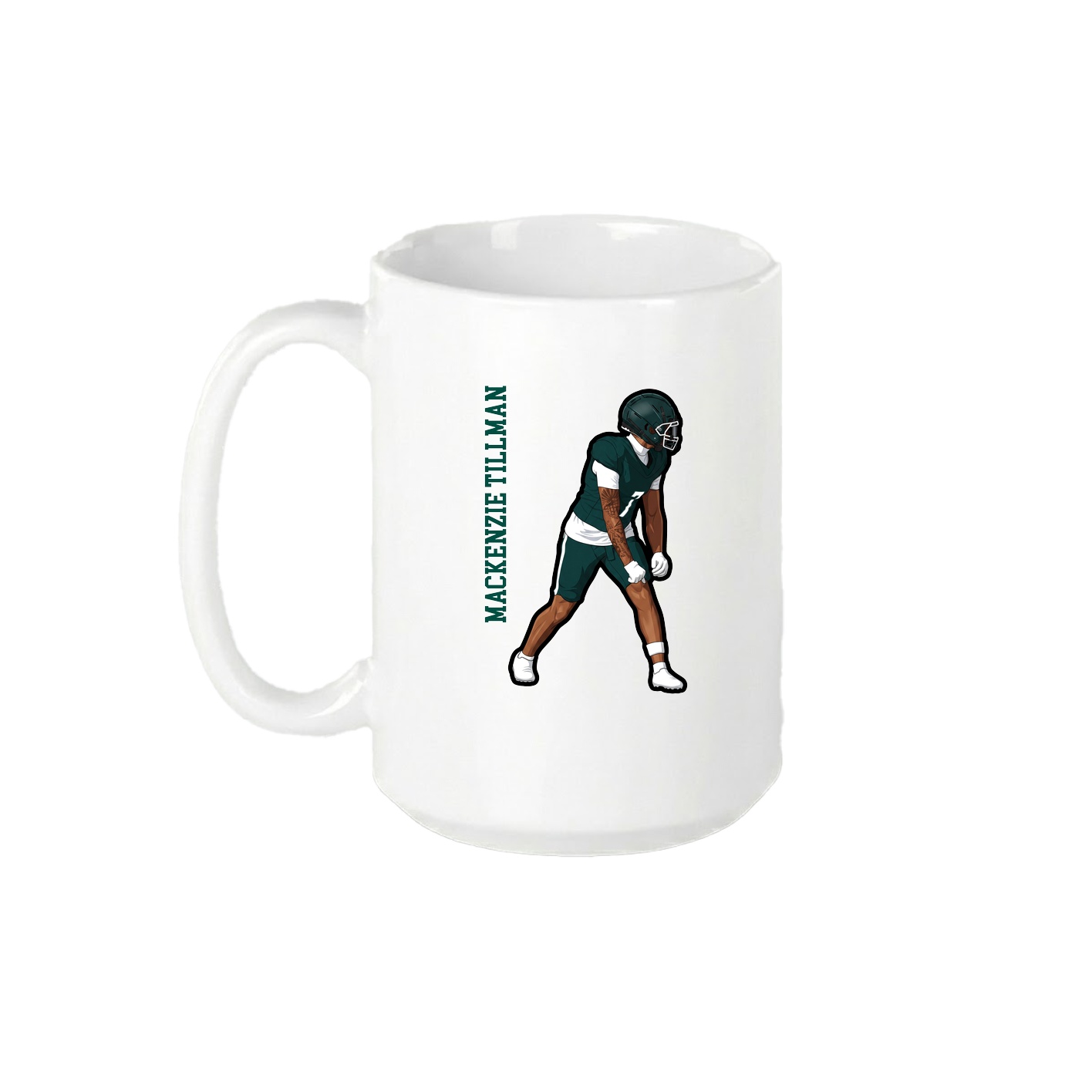 15oz Coffee Mug — Name Vertical in White