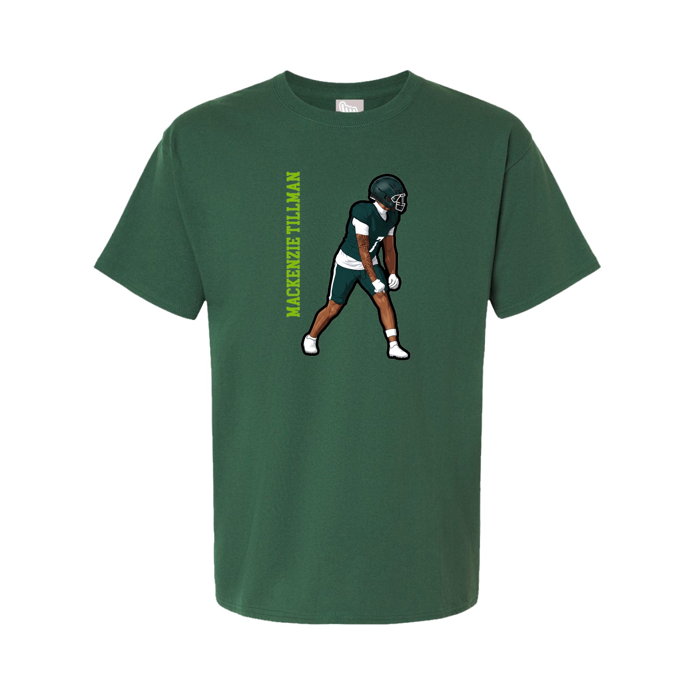 Youth Tee — Name Vertical in Green