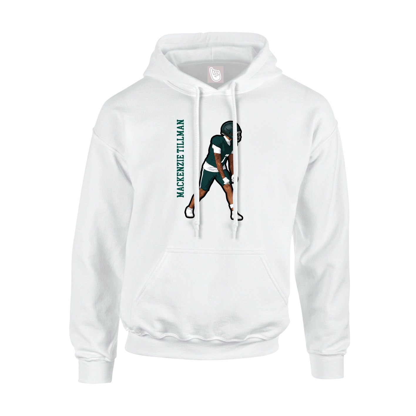 Hoodie — Name Vertical in White