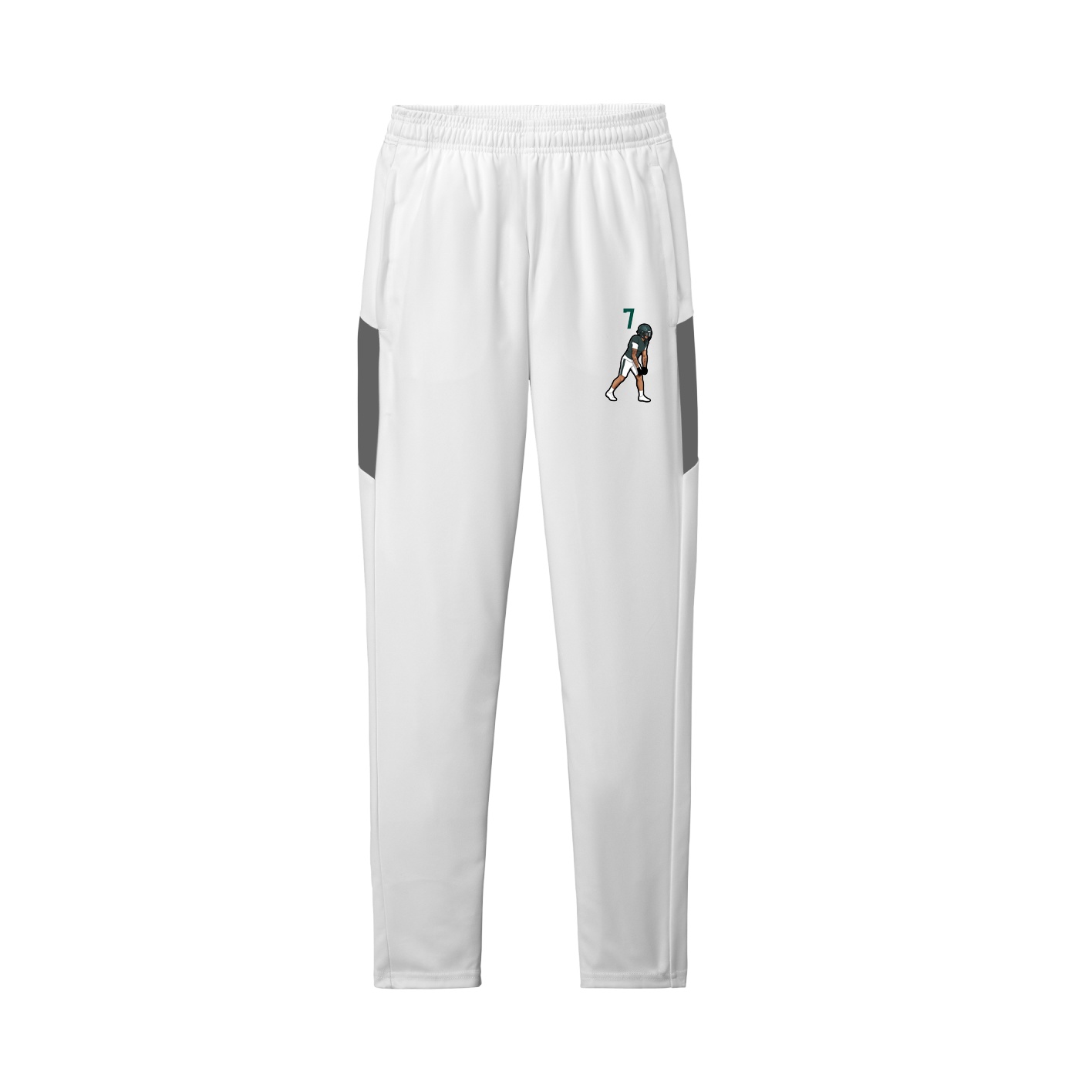 Team Travel Pant — Number Top in White/Grey
