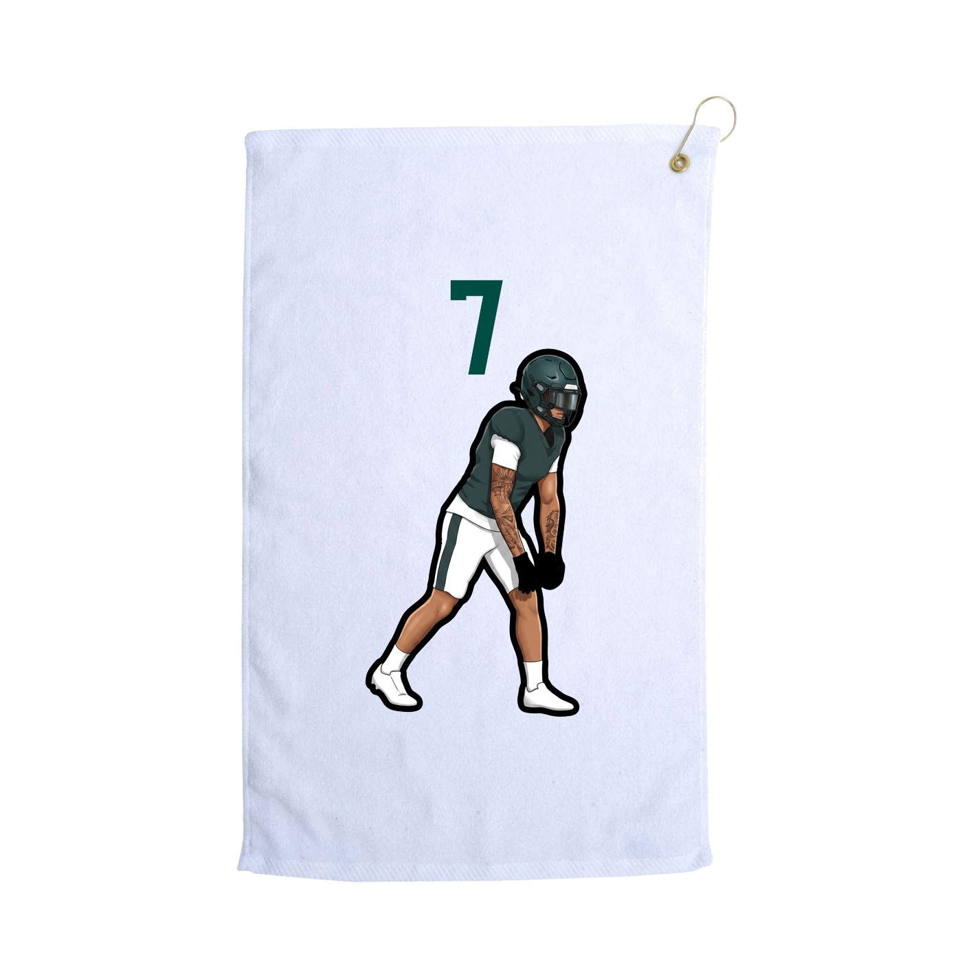 Golf Towel — Number Top in White